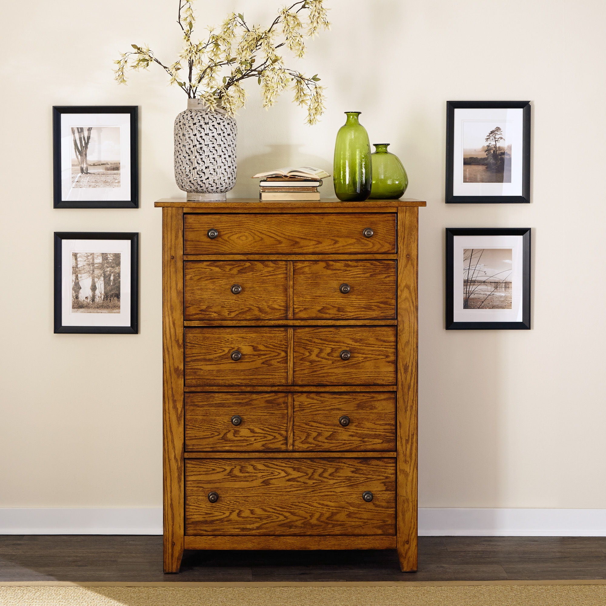 Grandpas Cabin - 5 Drawer Chest - Aged Oak