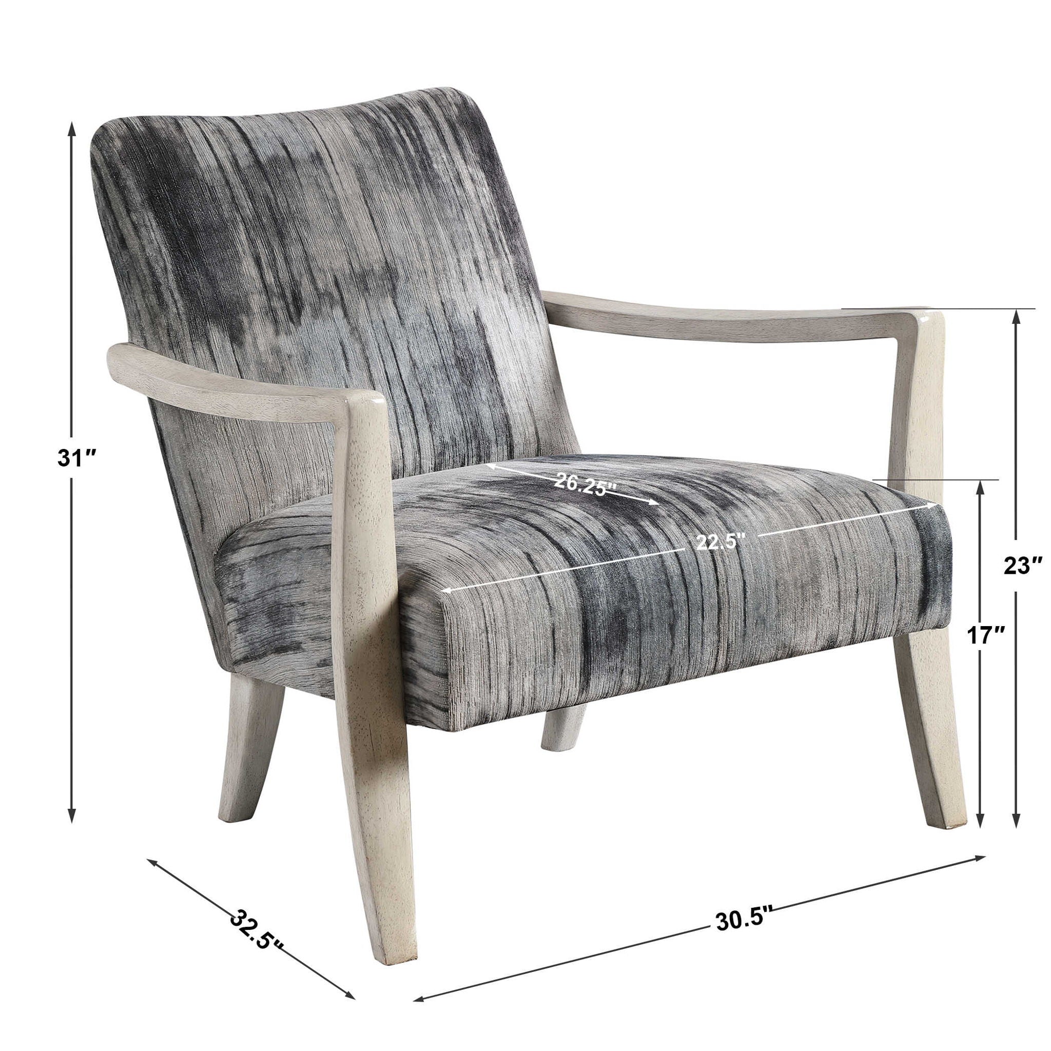 Watercolor - Chenille Accent Chair - Gray