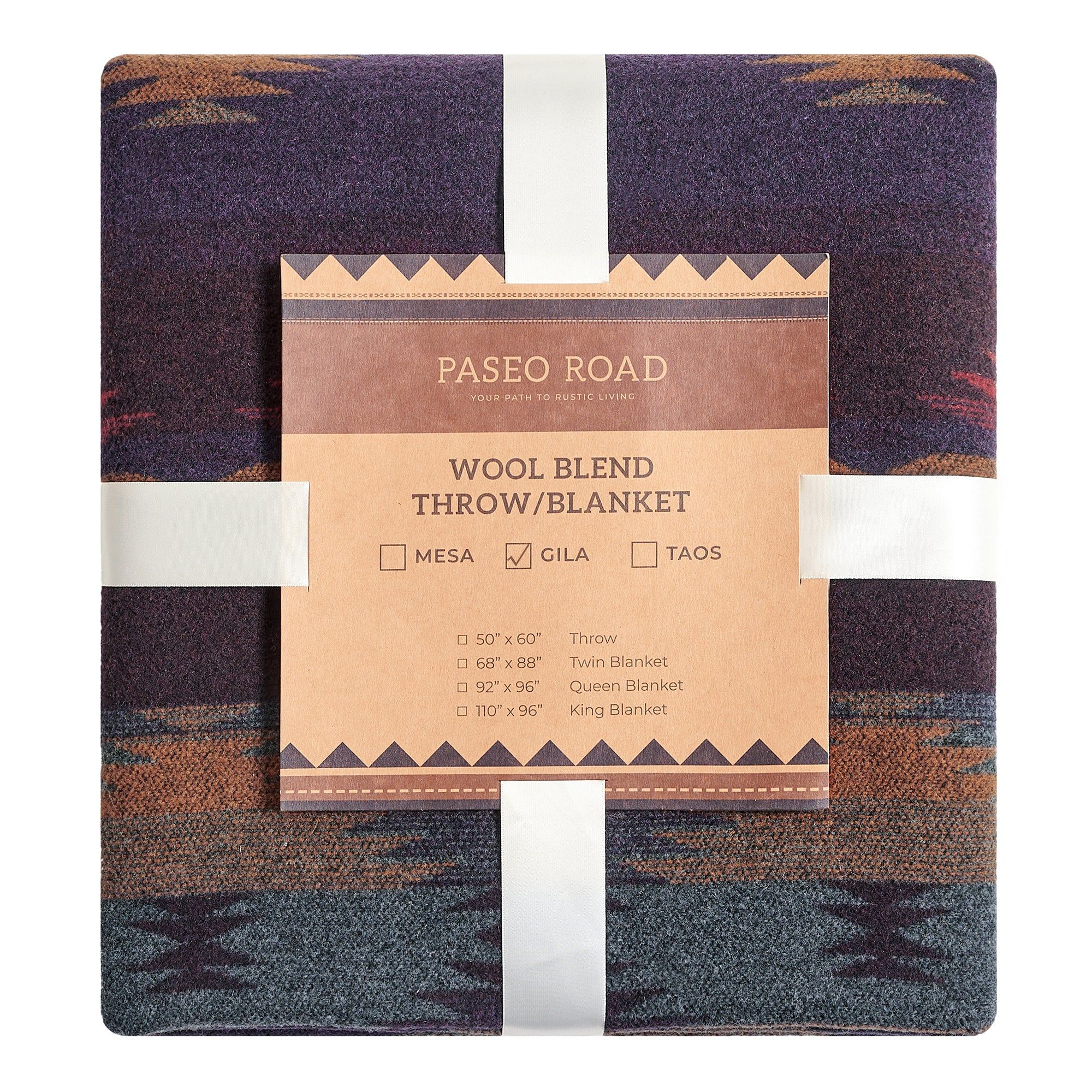 Gila - Wool Blend Throw Blanket - Multi Color