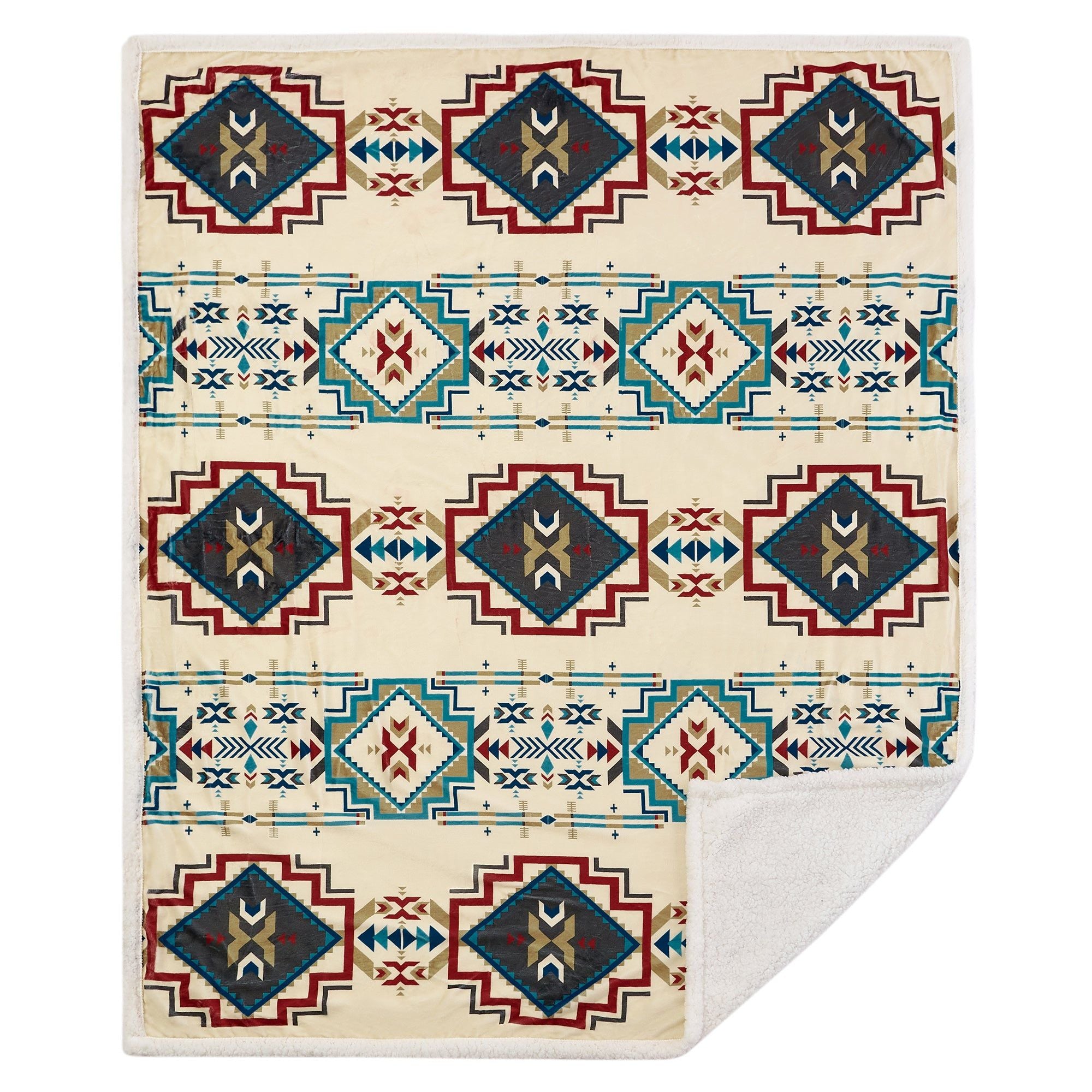 Campfire - Spirit Valley Campfire Sherpa Throw 6 Per Carton - Multi Color