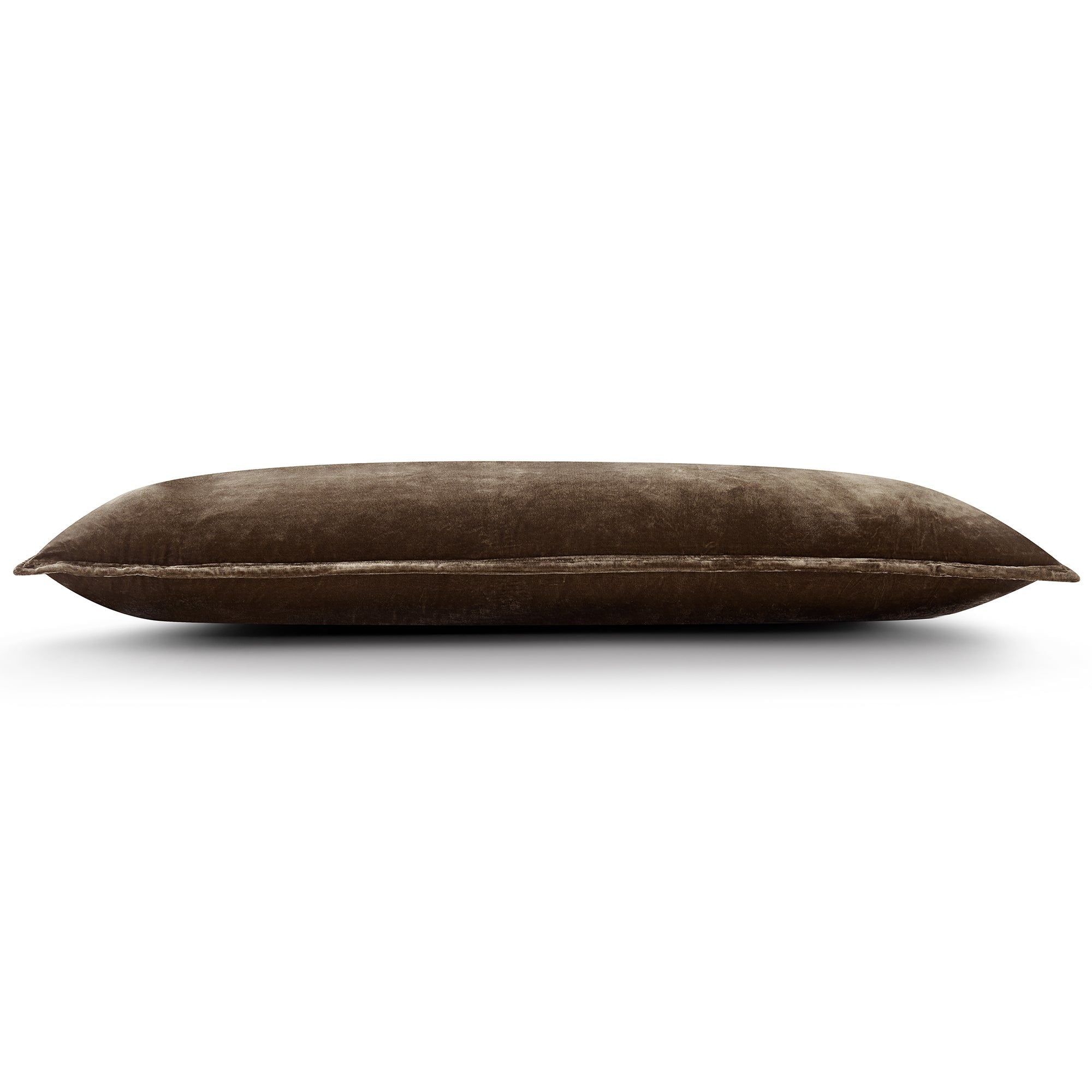 Stella - Faux Silk Velvet Long Lumbar Pillow - Green Ochre