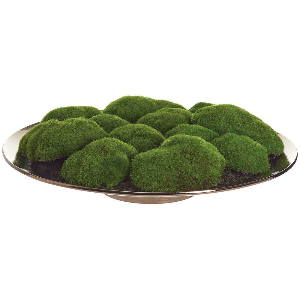 Moss in Ceramic Round Plate Green