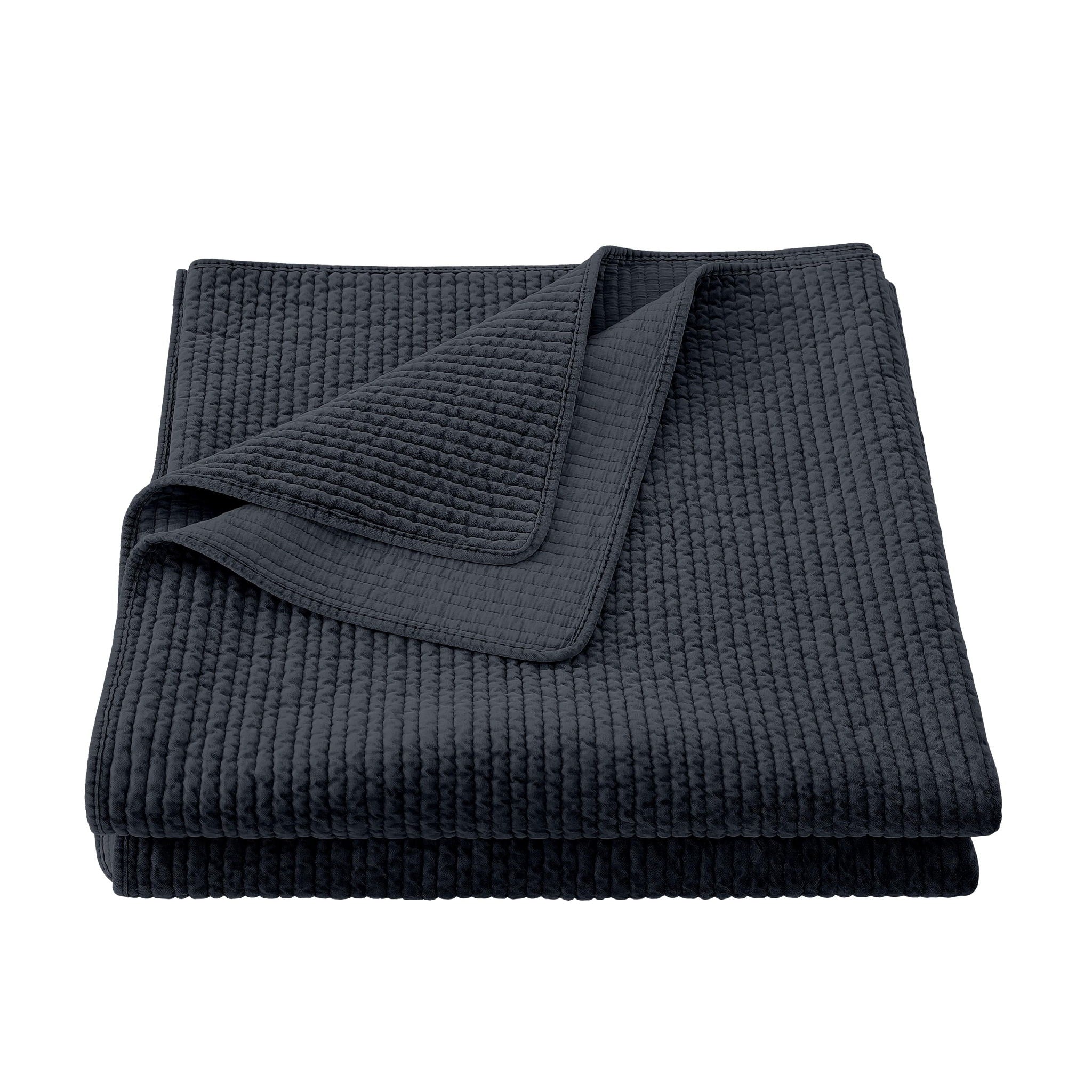 Stonewashed Cotton Velvet - Full/Queen Quilt - Navy