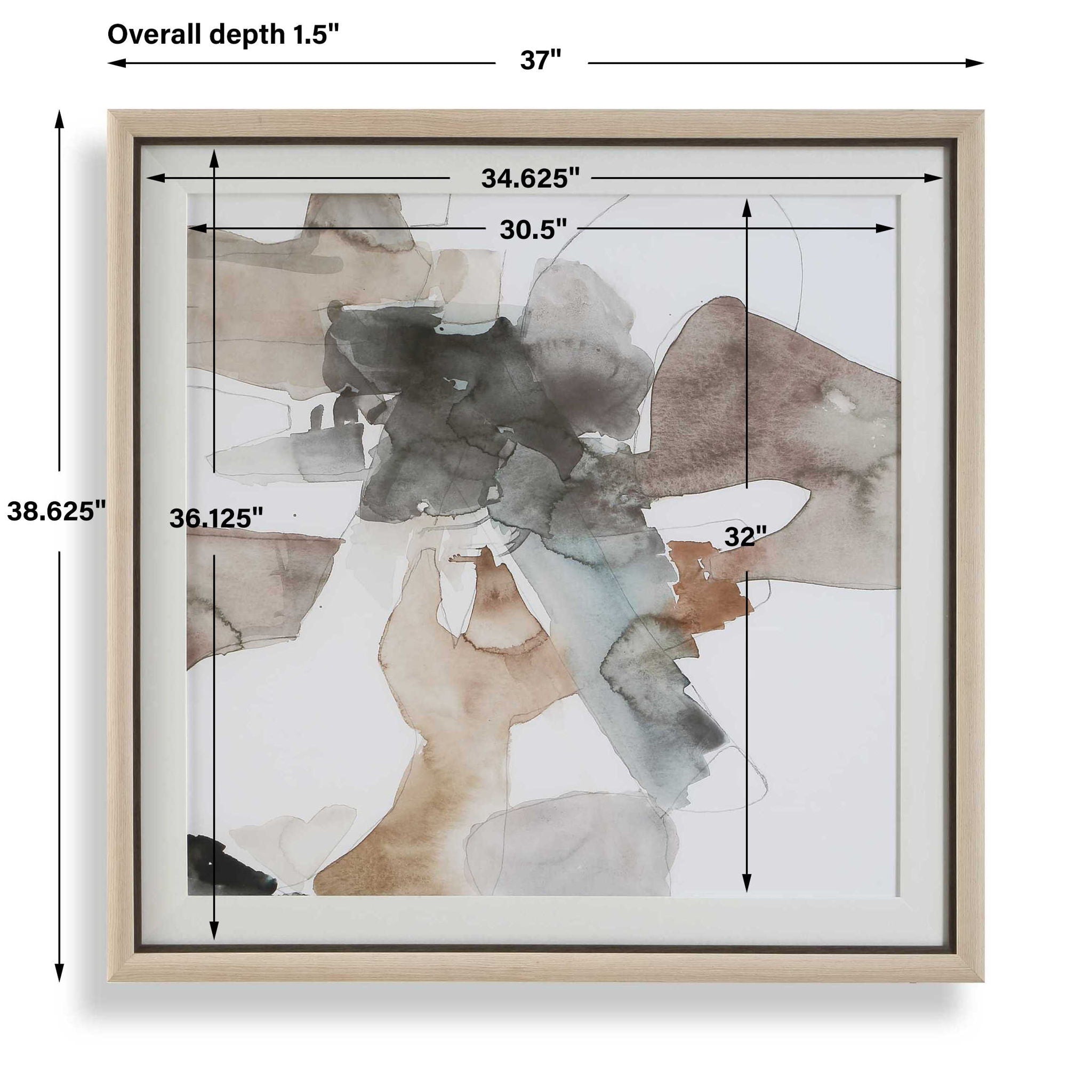 Cohesion - Framed Abstract Print - Black / Blue / Gray / Orange