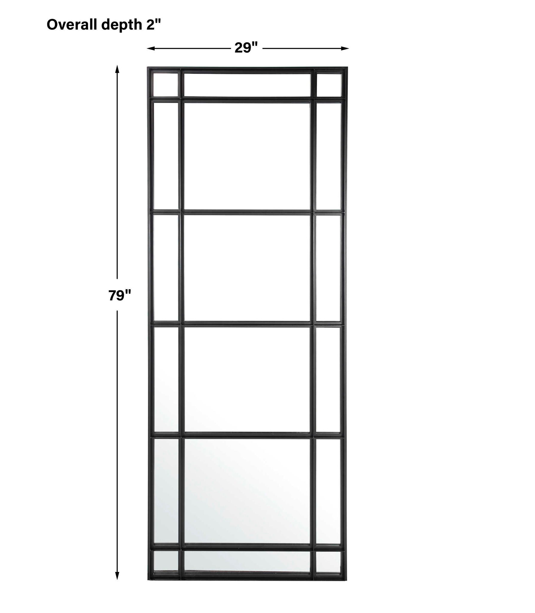 Atticus - Large Rectangular Mirror - Black