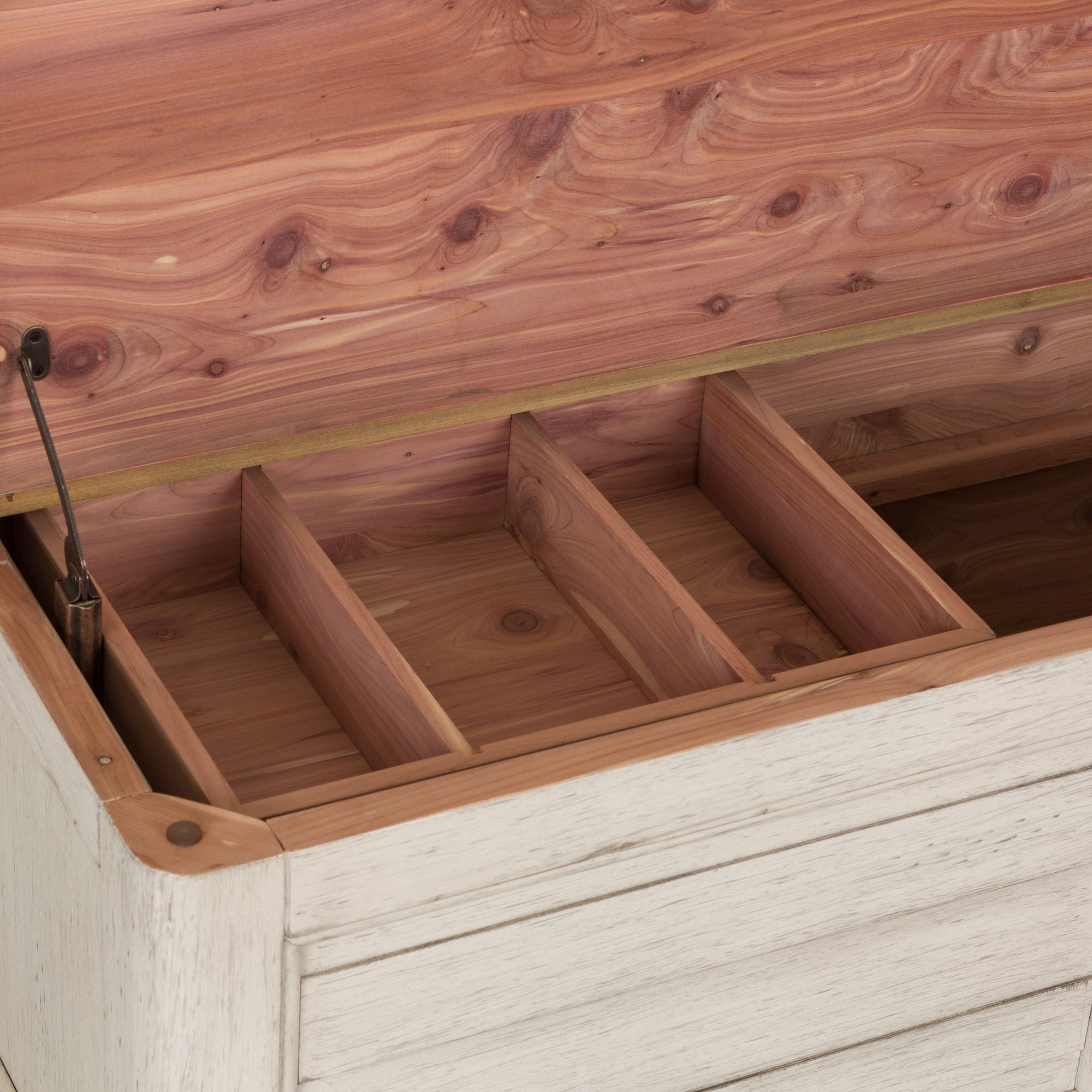 Farmhouse Reimagined - Storage Trunk - Antique White / Chestnut Tops