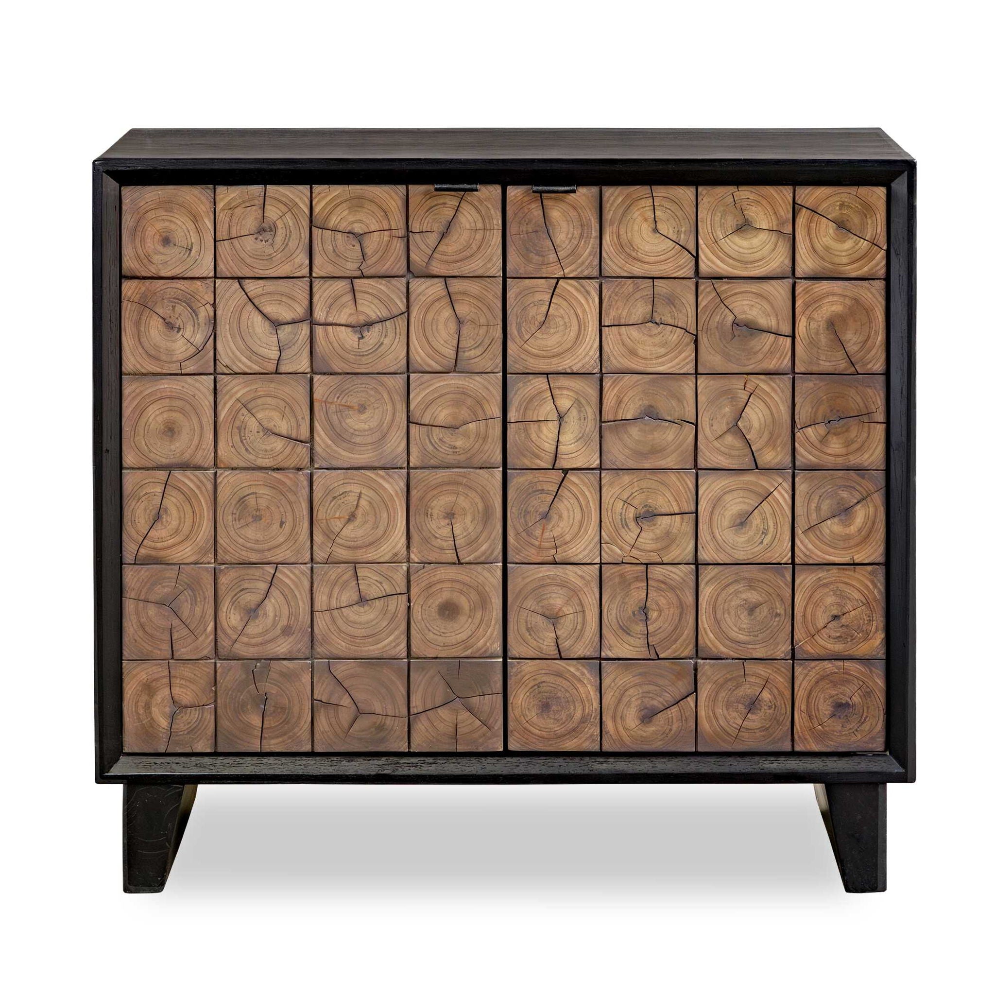Muestra - Wood Grain 2 Door Cabinet - Black / Woodtone