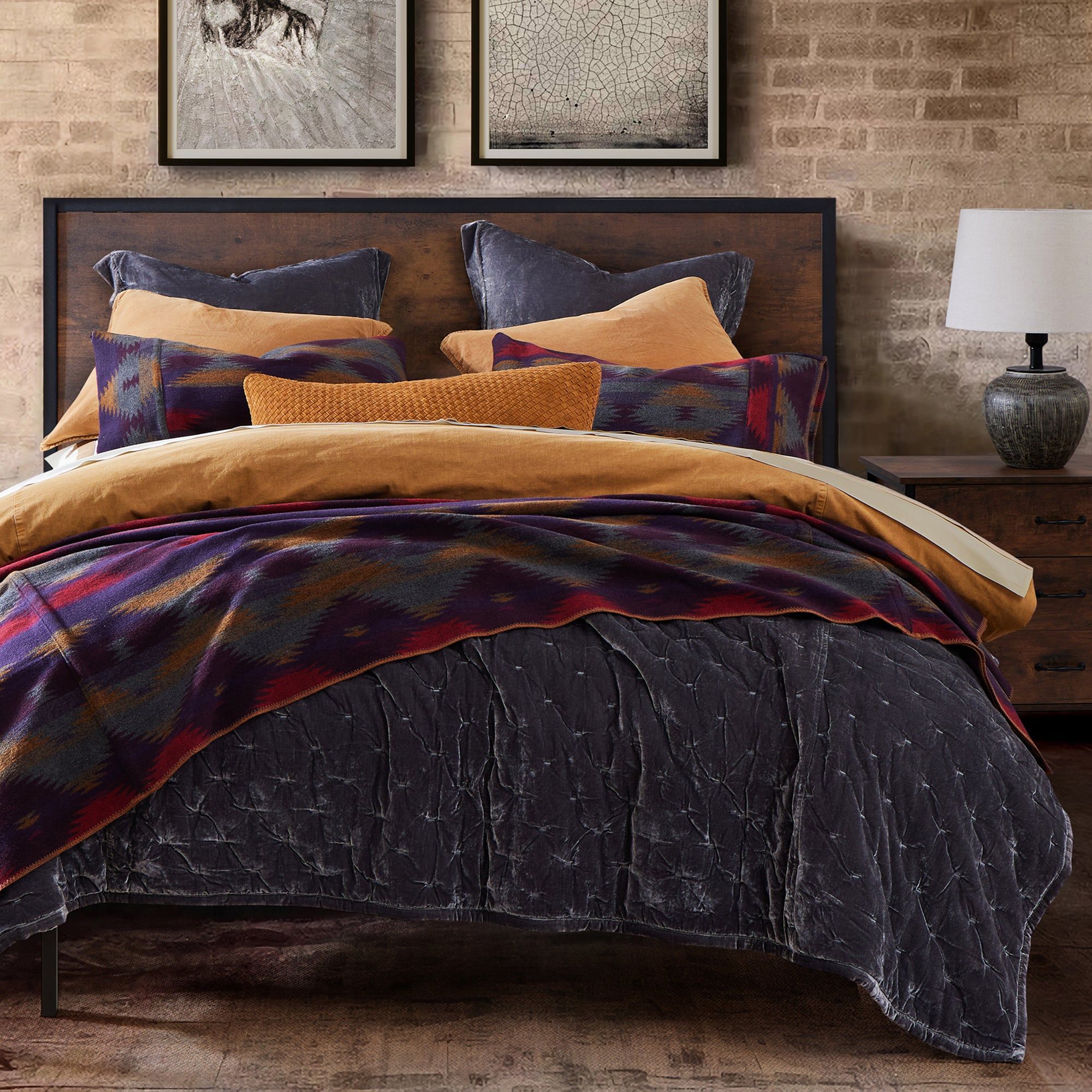 Gila - Full/Queen Wool Blend Blanket - Multi Color