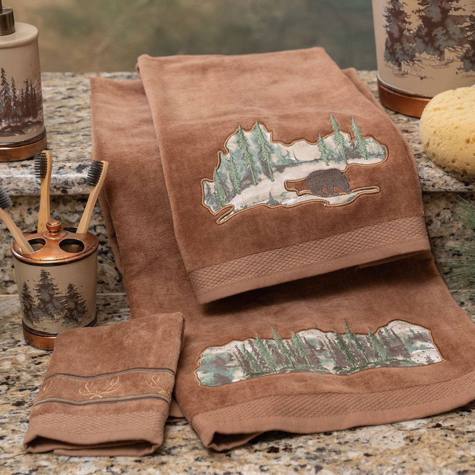 Joshua - Towel Set (Set of 3), 2 Per Carton - Mocha