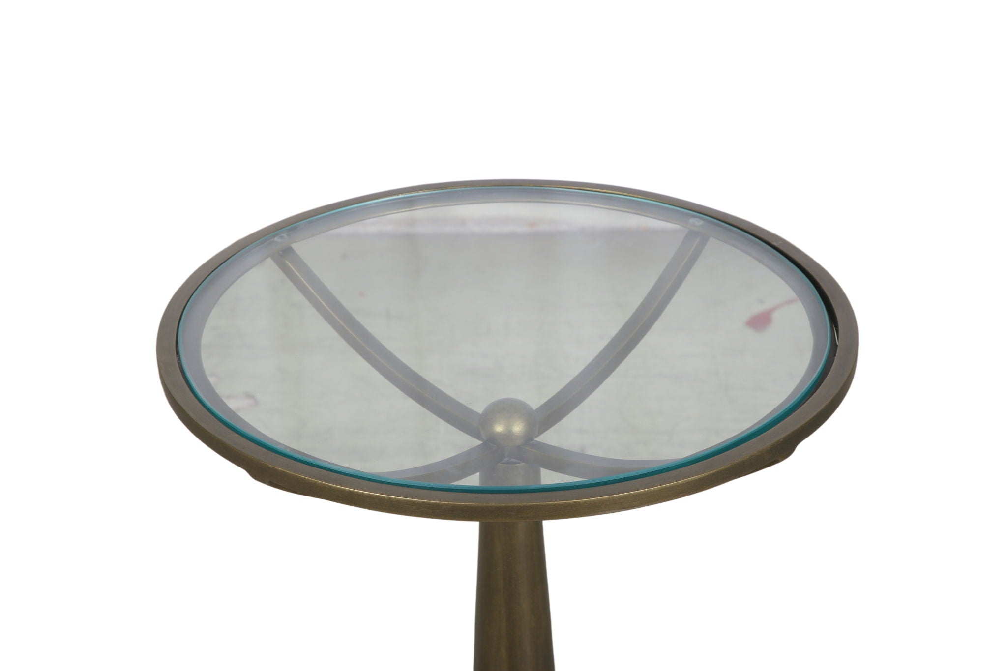 Delgado - Accent Table - Antique Brass / White Marble
