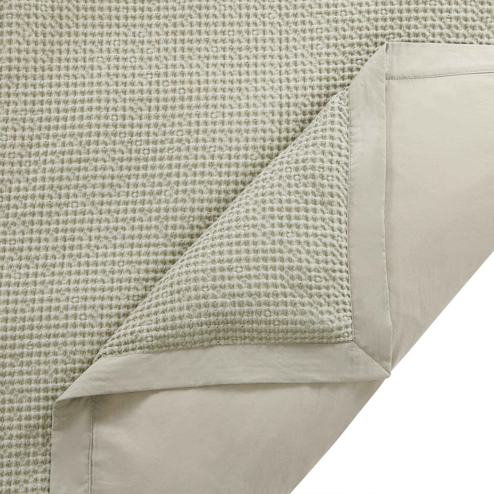 Stonewashed Cotton Waffle Weave - Queen Duvet Cover Set (Set of 3) - Light Tan