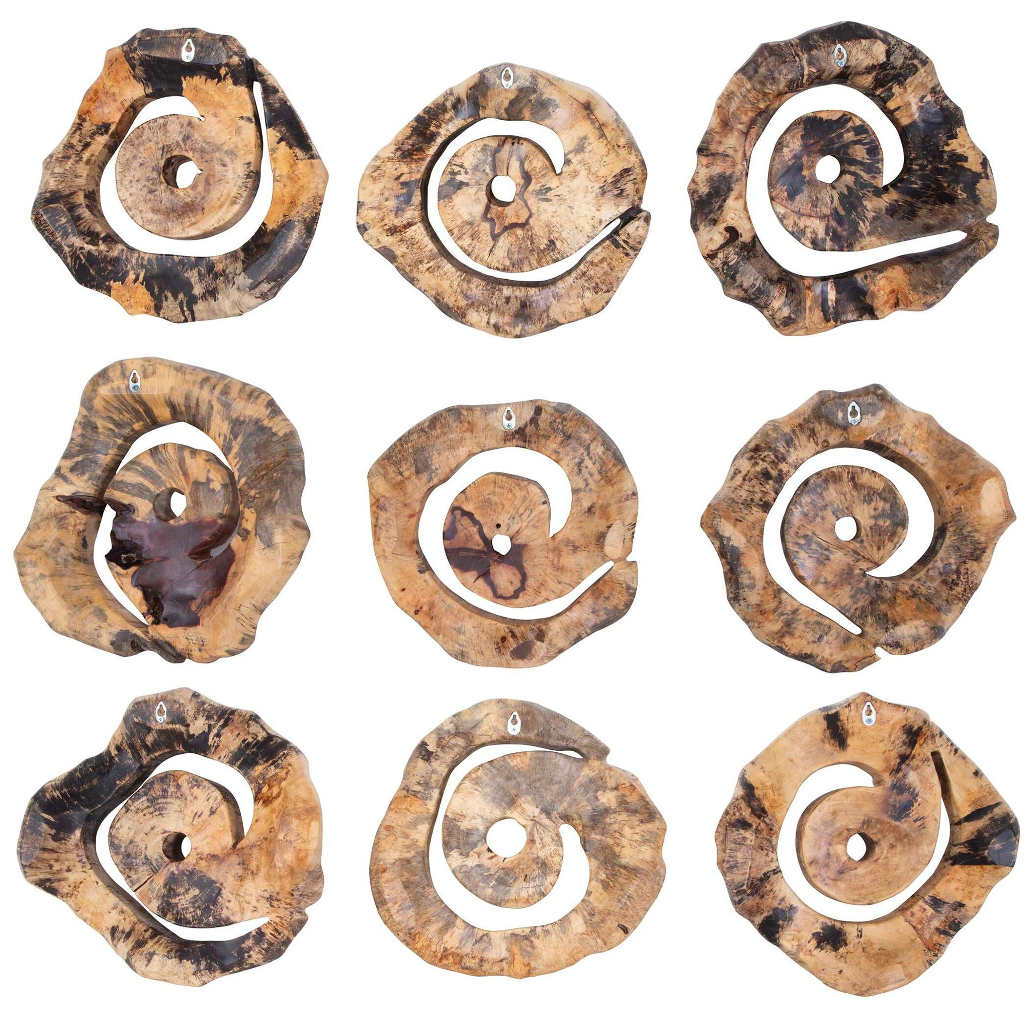 Corkscrew - Wood Wall Decor (Set of 9) - Light Brown