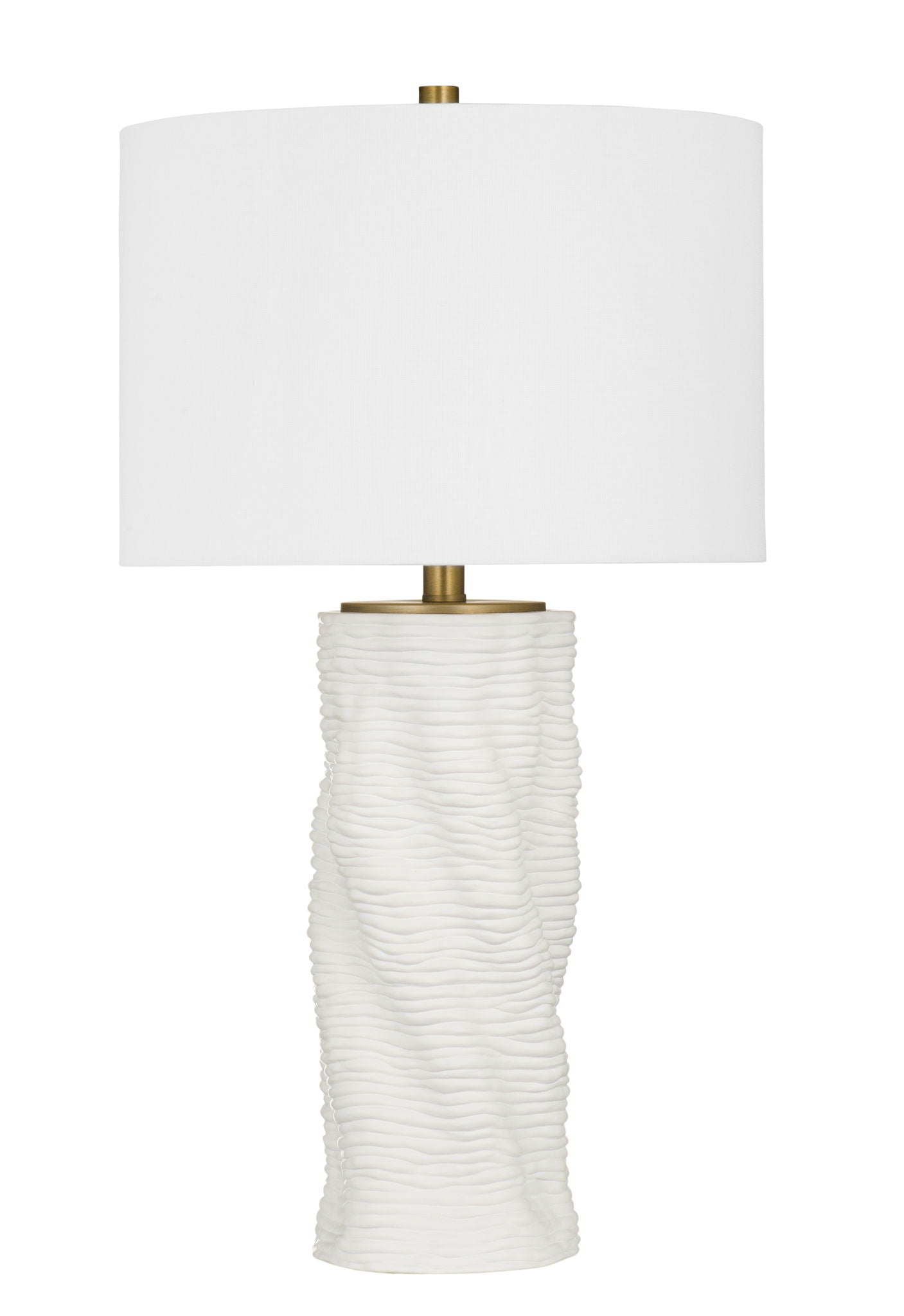 Delancy - Table Lamp - Matte White / Brass Accents