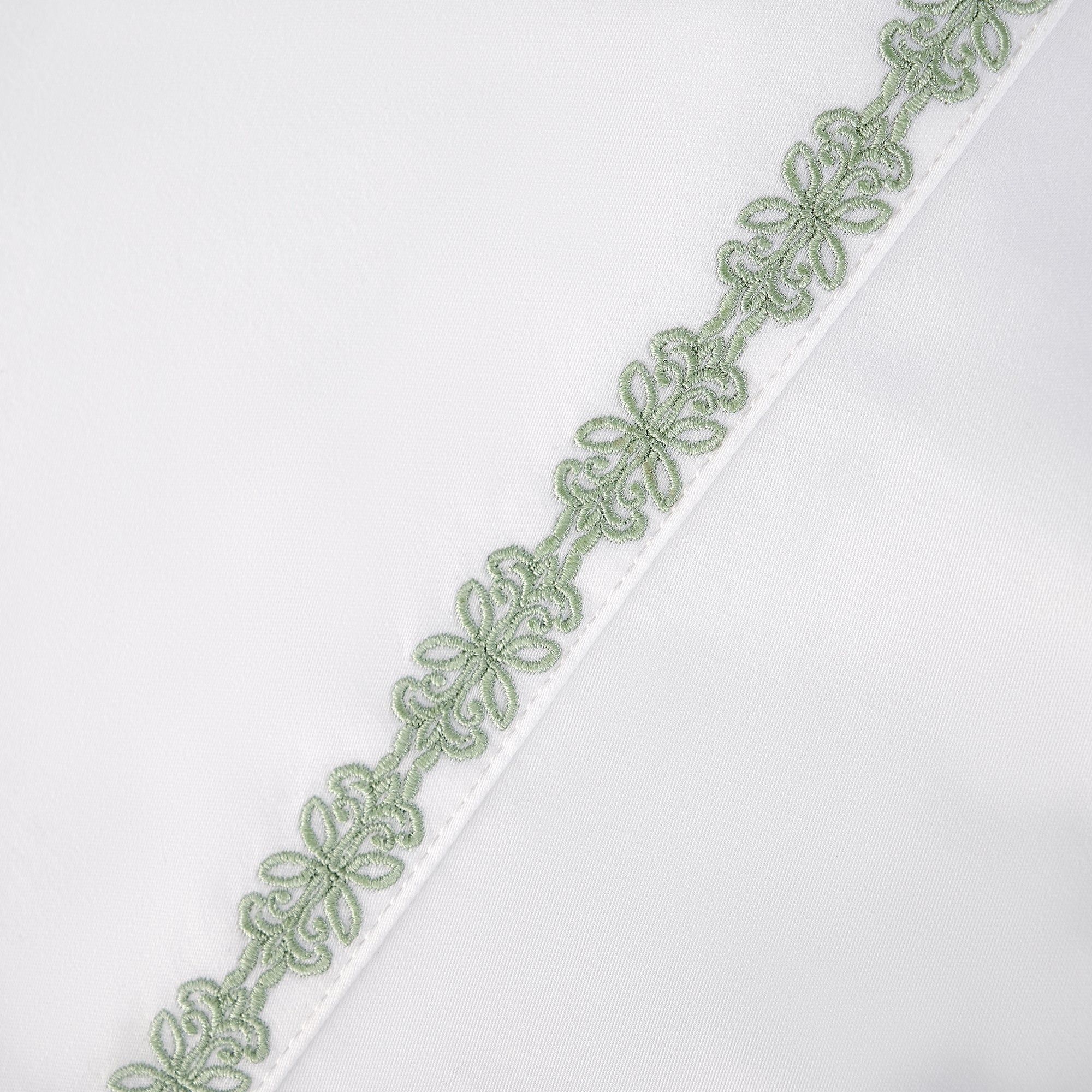 Laurel Sheet - King 350TC Laurel Embroidered Border Sheet Set (Set of 4) - Fern Green