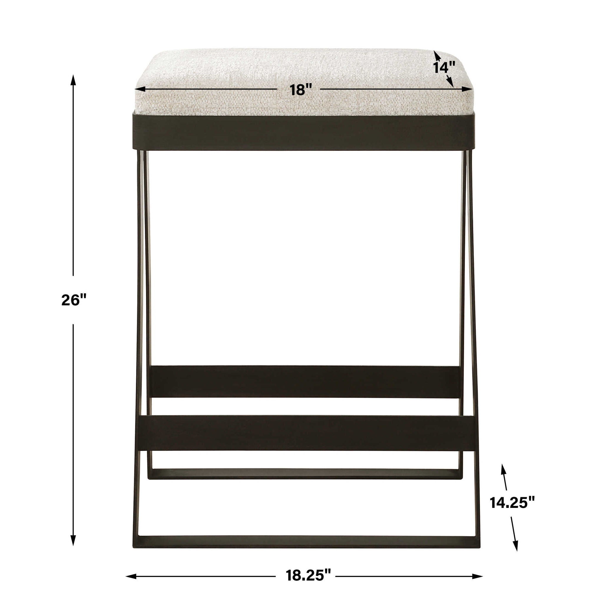Hover - Iron Counter Stool - Black