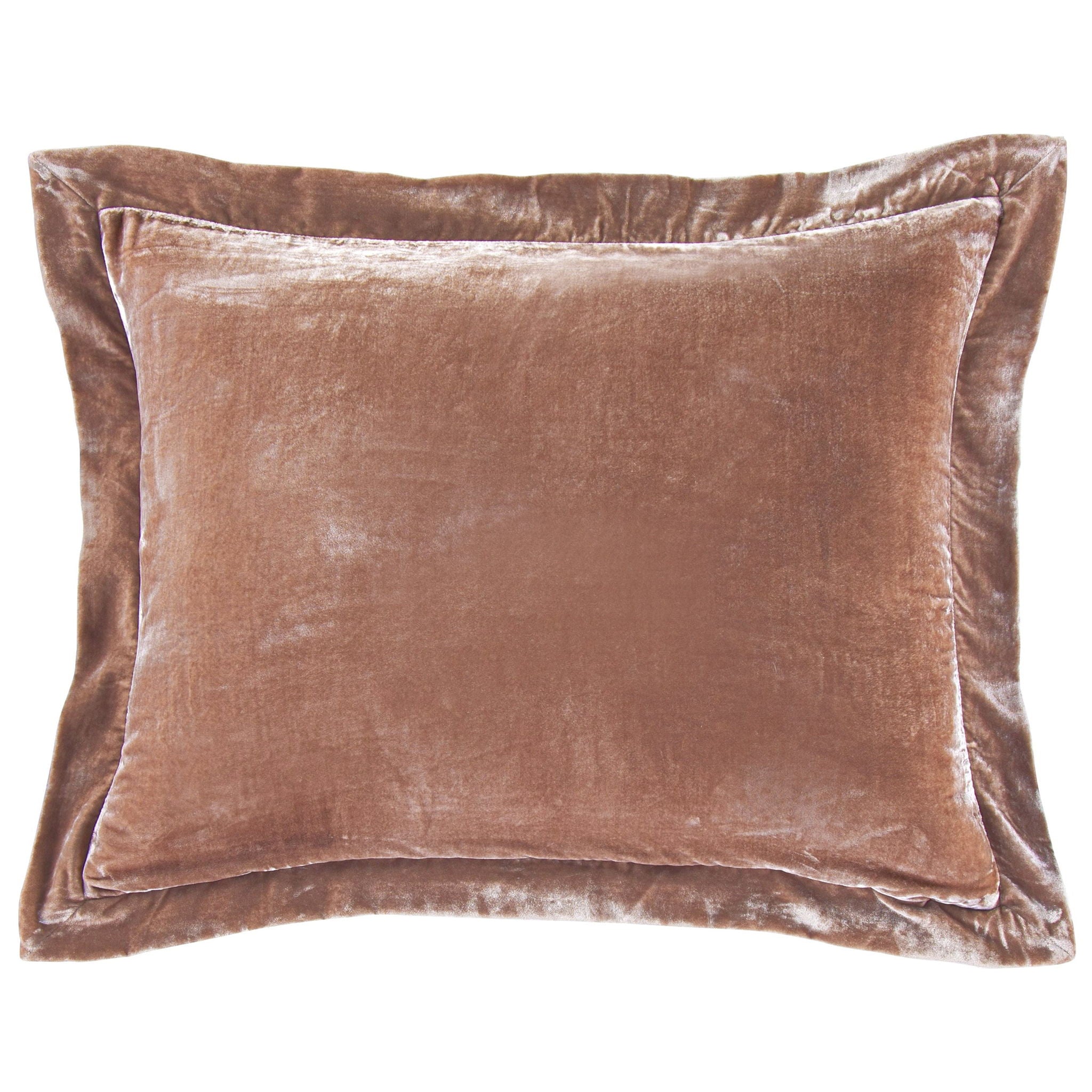 Stella - Faux Silk Velvet Flanged Dutch Euro Pillow - Dusty Rose