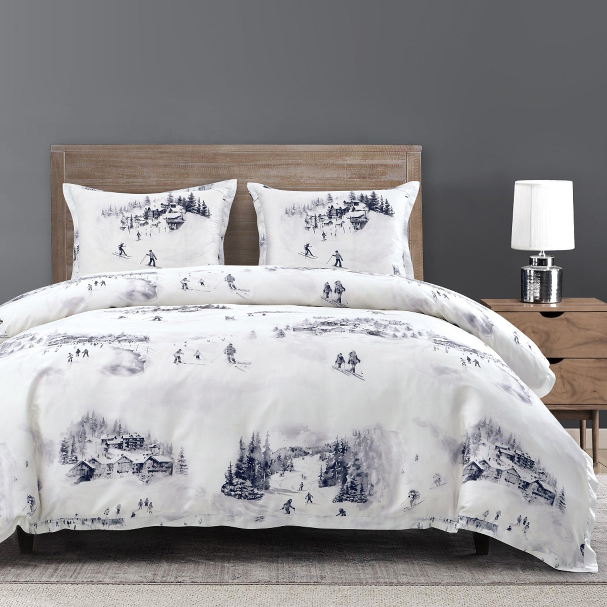 Ski Life - King Eucalyptus Comforter Set (Set of 3) - Gray