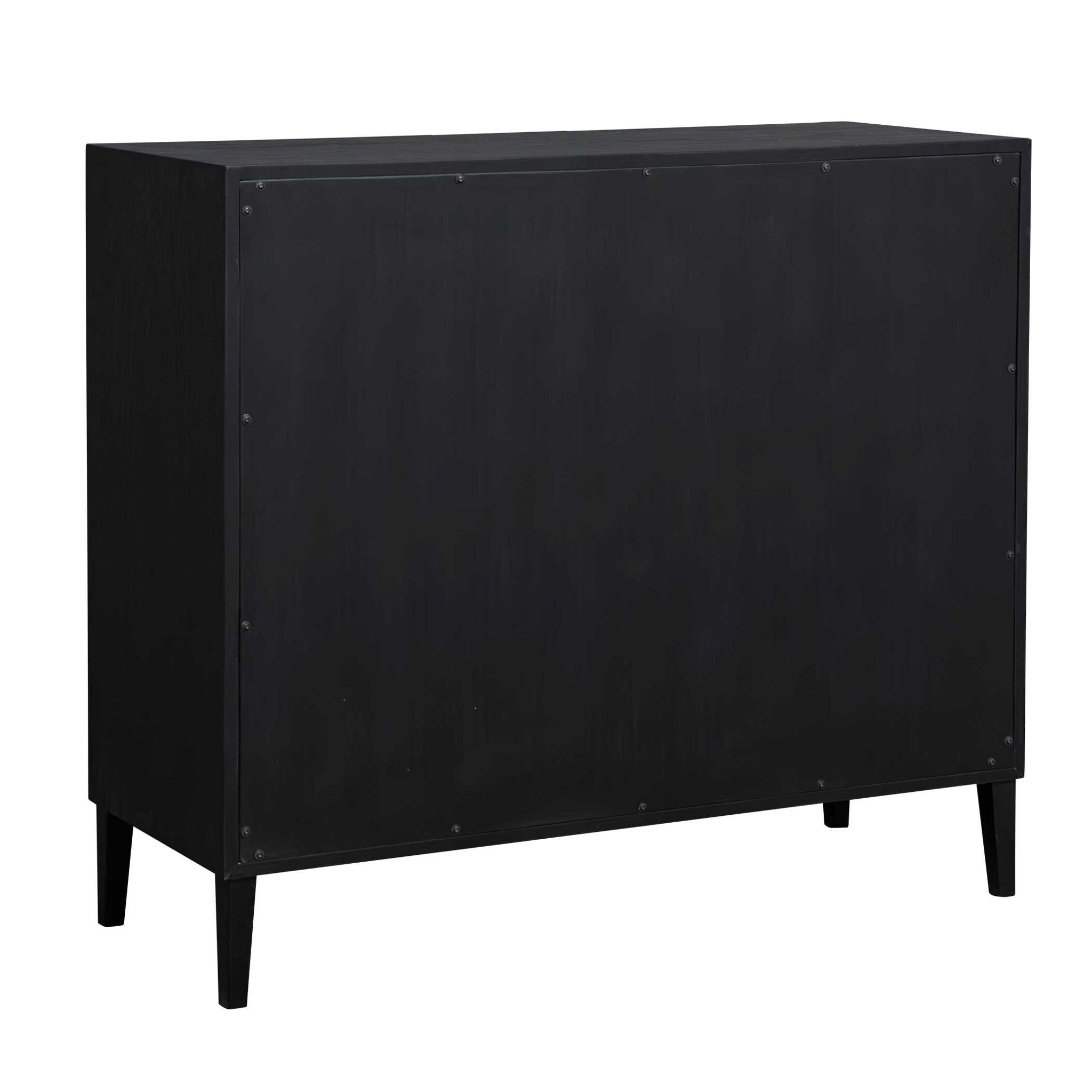 Andrei - Teak Root 2 Door Cabinet - Black / Woodtone