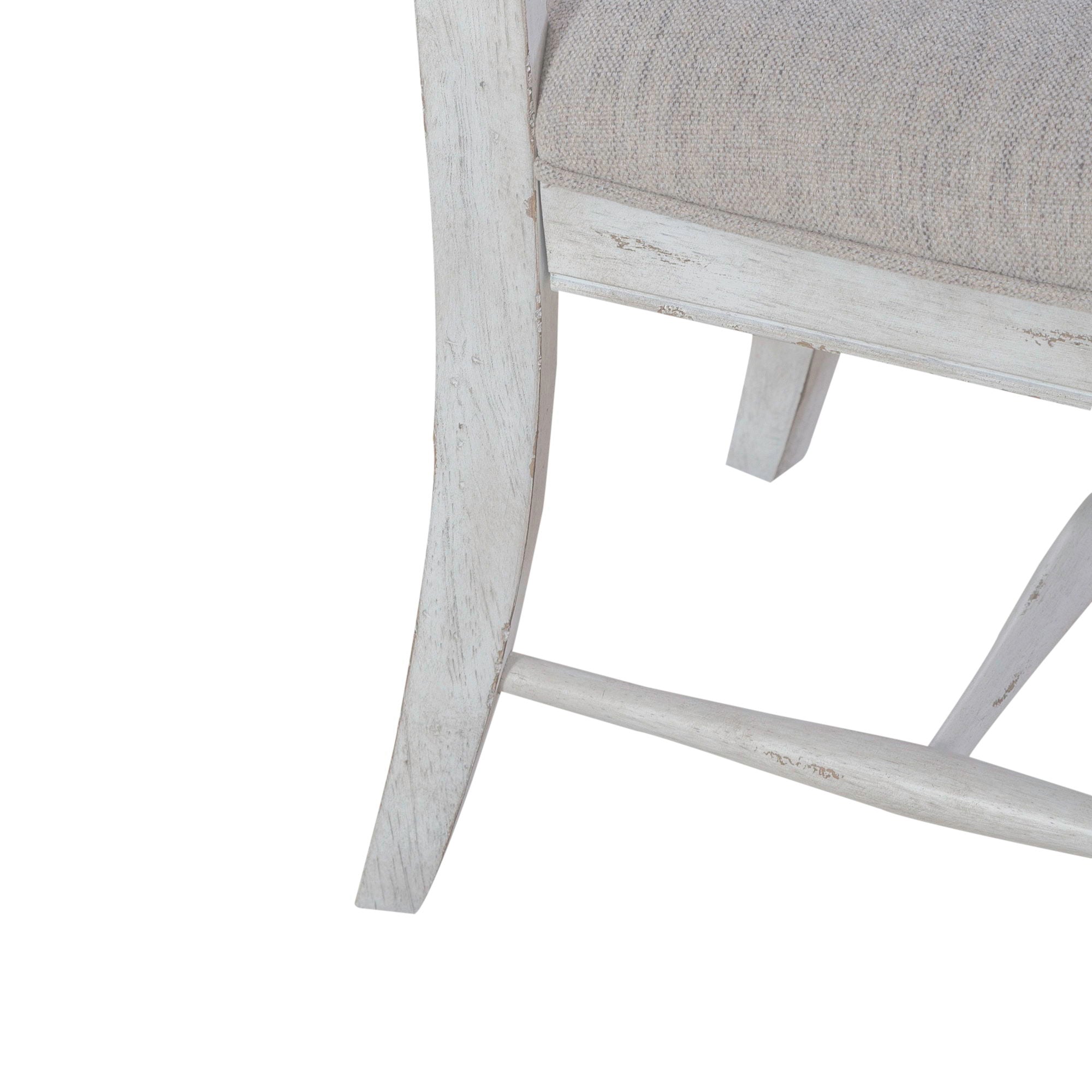River Place - Panel Back Side Chair - Riverstone White & Tobacco