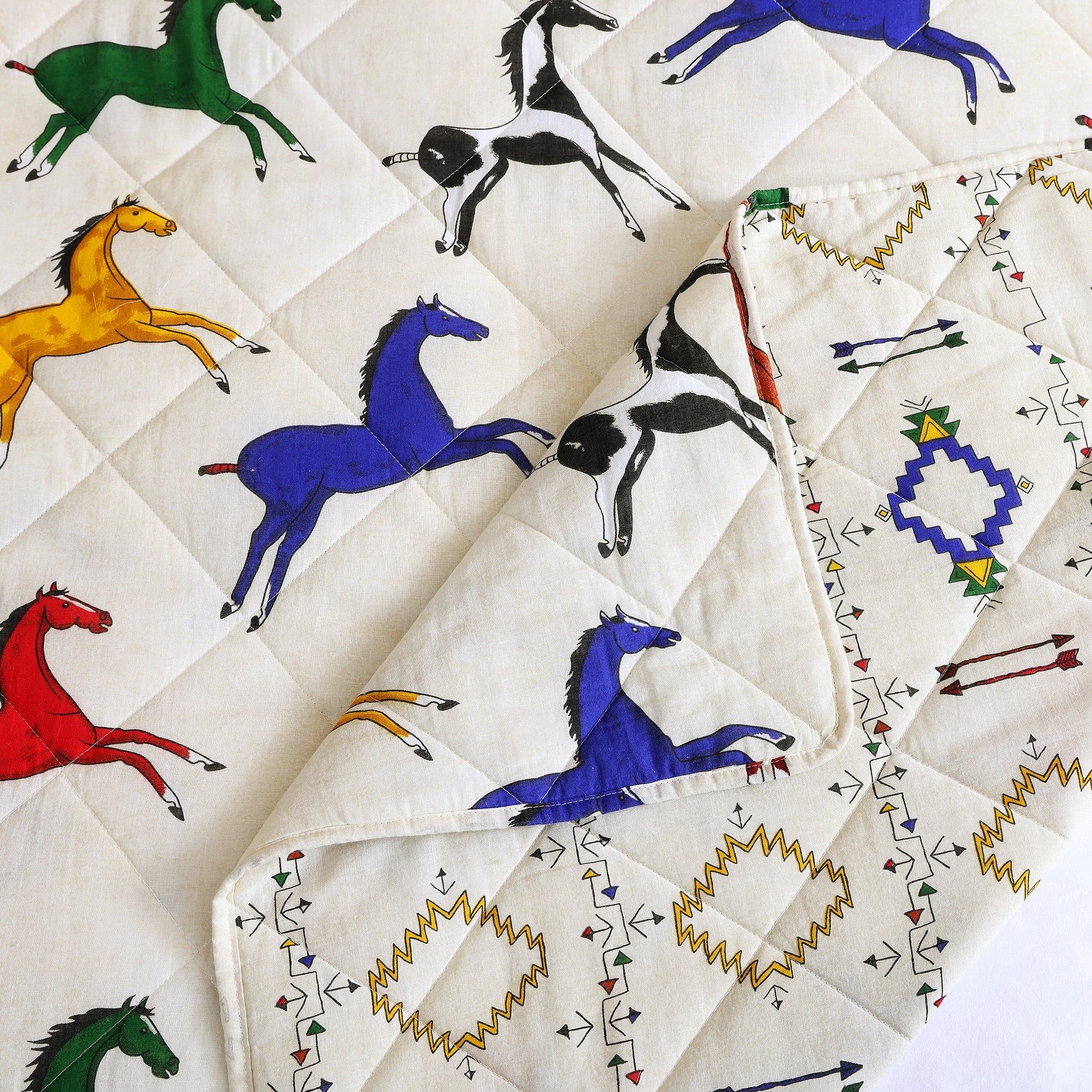 Wild Horses - Full/Queen Reversible Quilt Set (Set of 3) - Multi Color