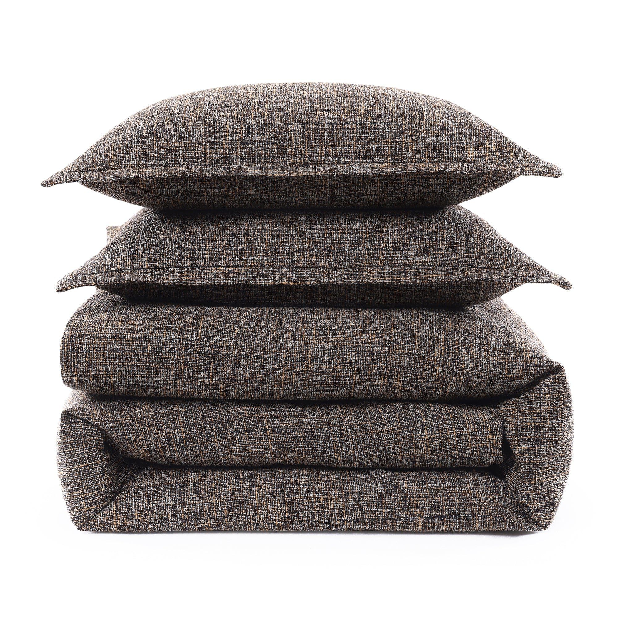 Tweed - King Comforter Set (Set of 3) - Brown