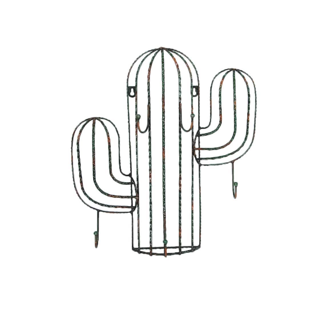 Décor - 5" x 19" x 17" Saguaro Cactus Wall Hook Décor 4 Per Carton - Dark Green