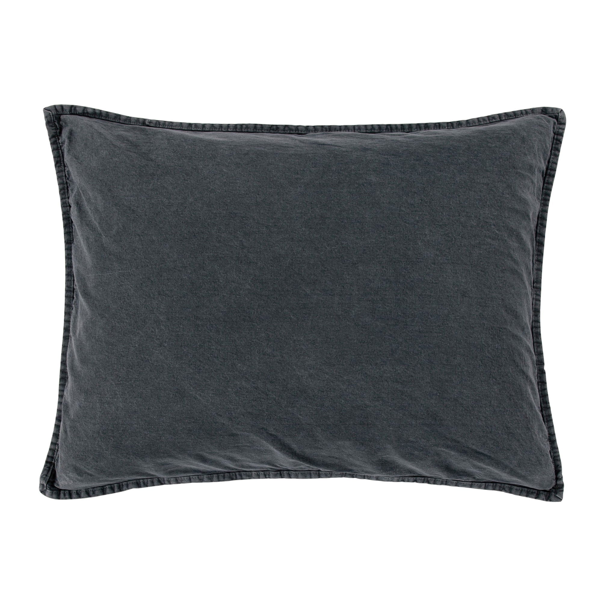 Cotton Canvas - Stonewashed Pillow Sham - Charcoal