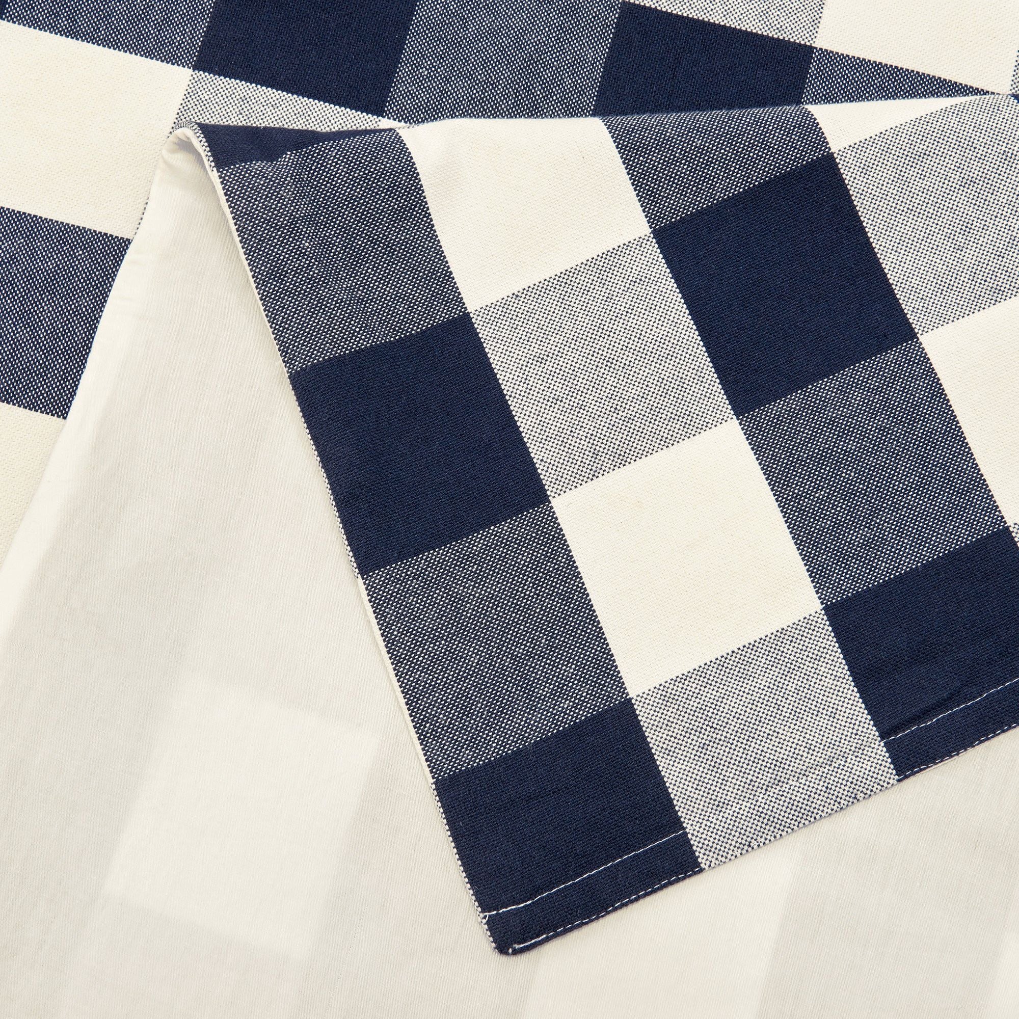 Camille - King Buffalo Check Duvet Cover Set (Set of 3) - Navy