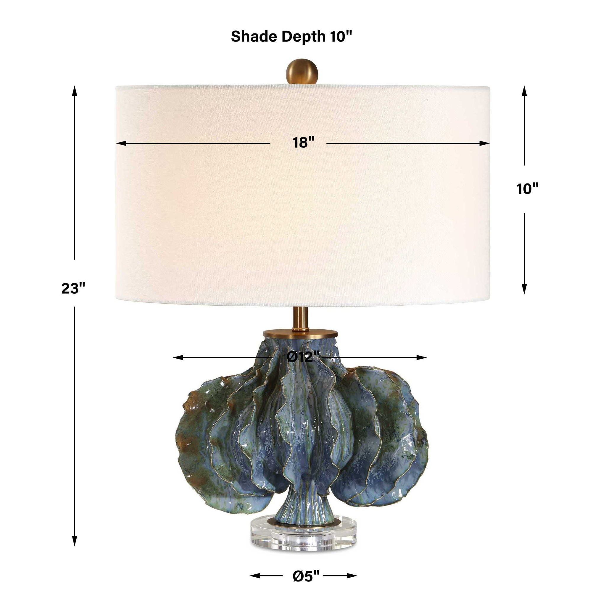 Ruffle Up - Table Lamp - Blue Green
