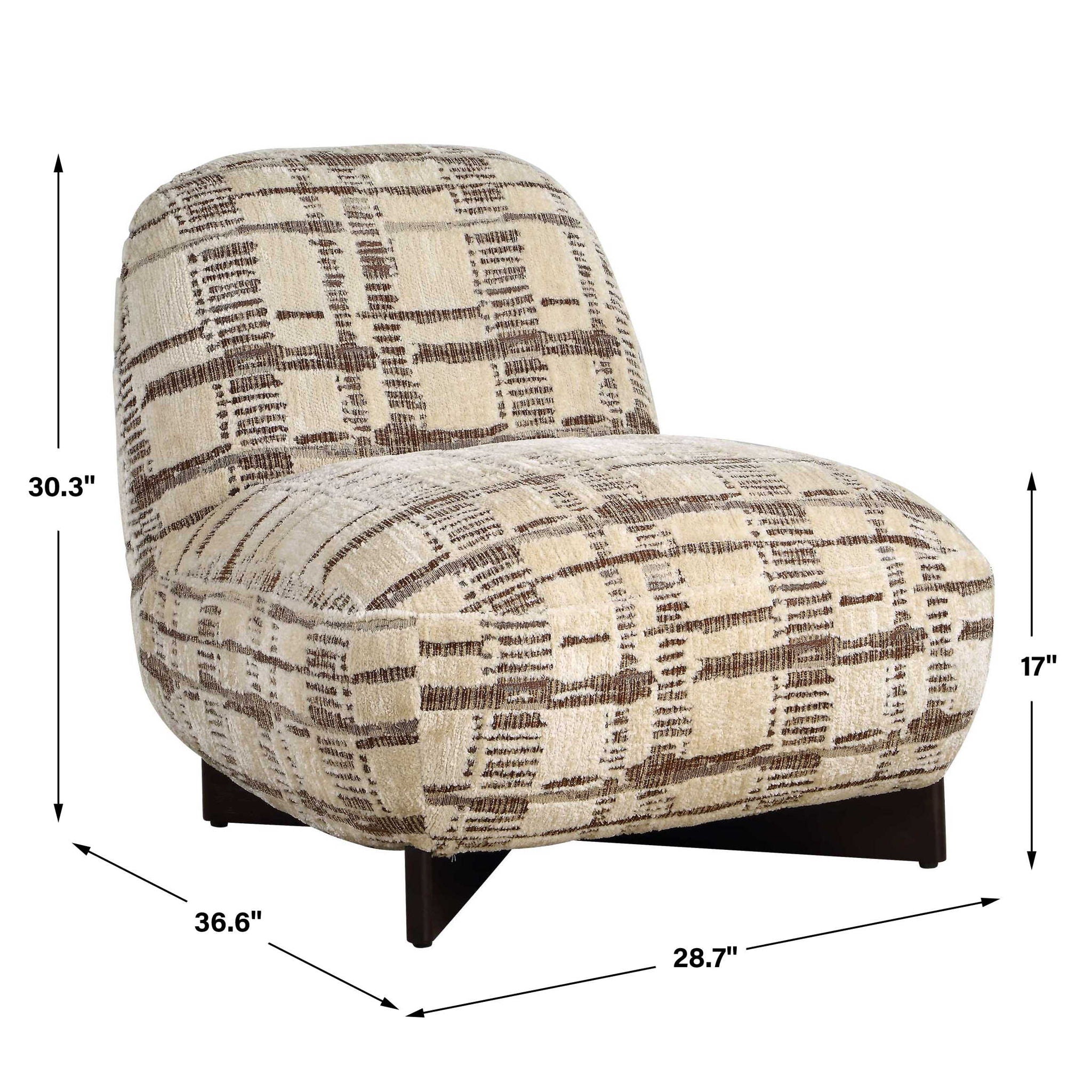 Evans - Modern Armless Accent Chair - Beige / Brown