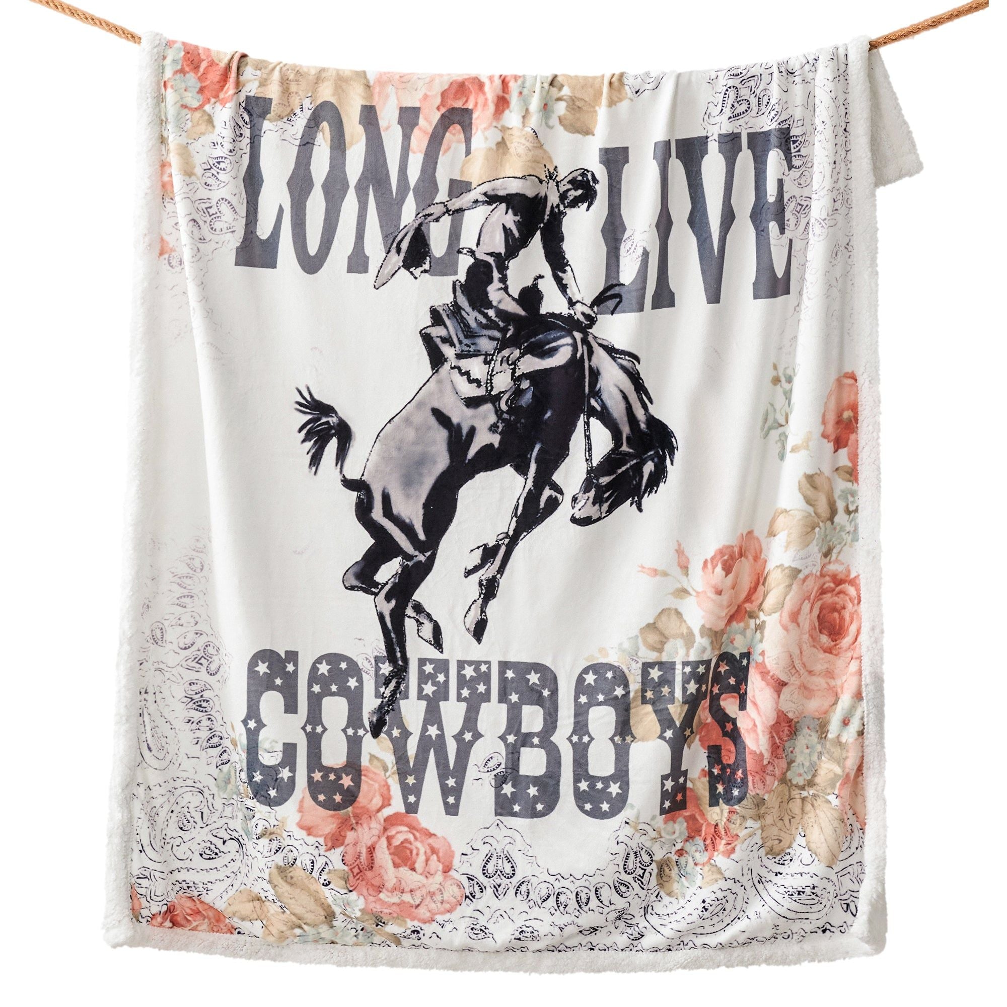 Campfire - Long Live Cowboys Campfire Sherpa Throw - Multi Color