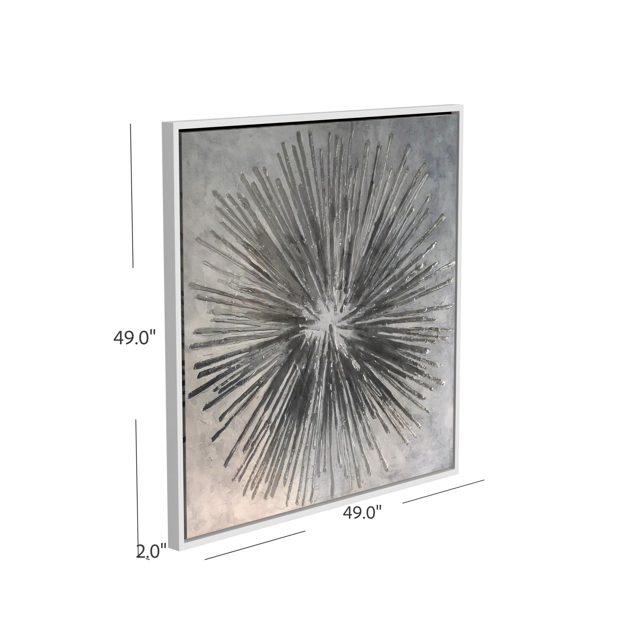 Energy Burst Canvas Art - Pearl Silver
