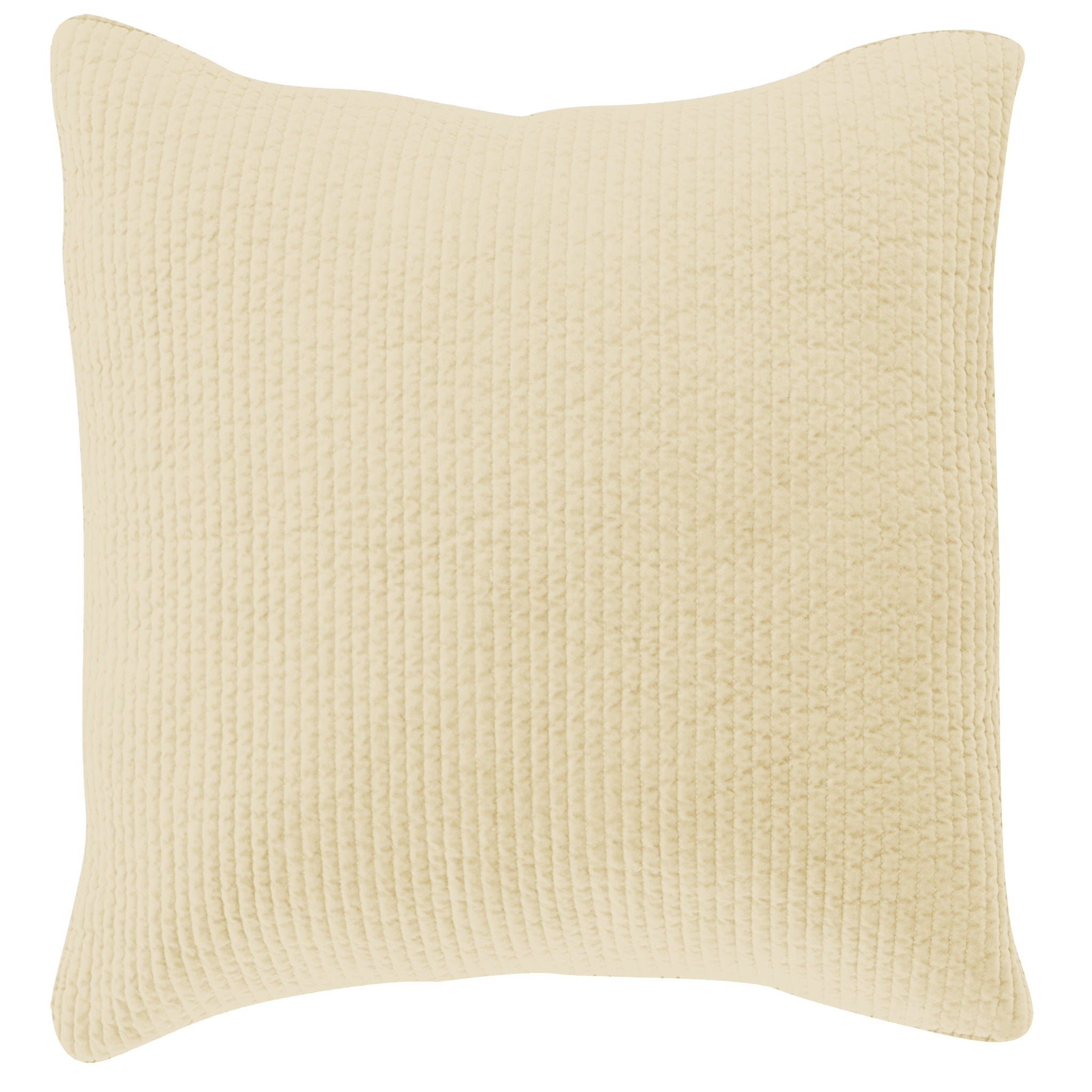 Stonewashed Cotton Velvet - Quilted Euro Sham - Light Tan
