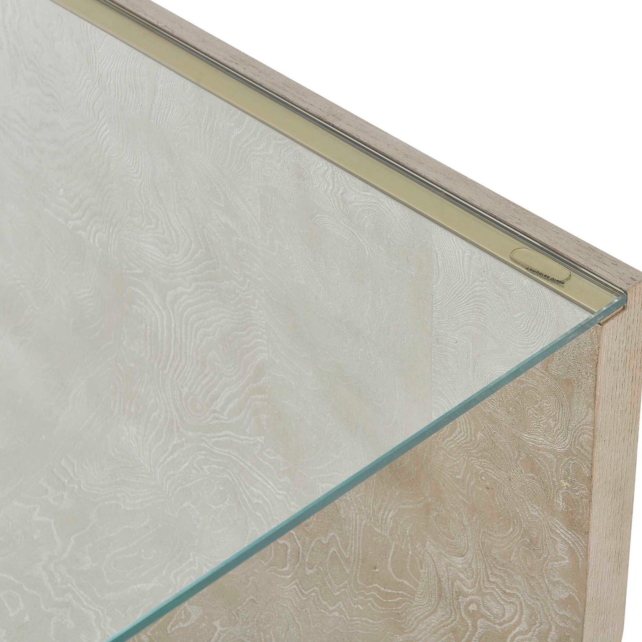 Maeva - Modern Glass Coffee Table - Woodtone