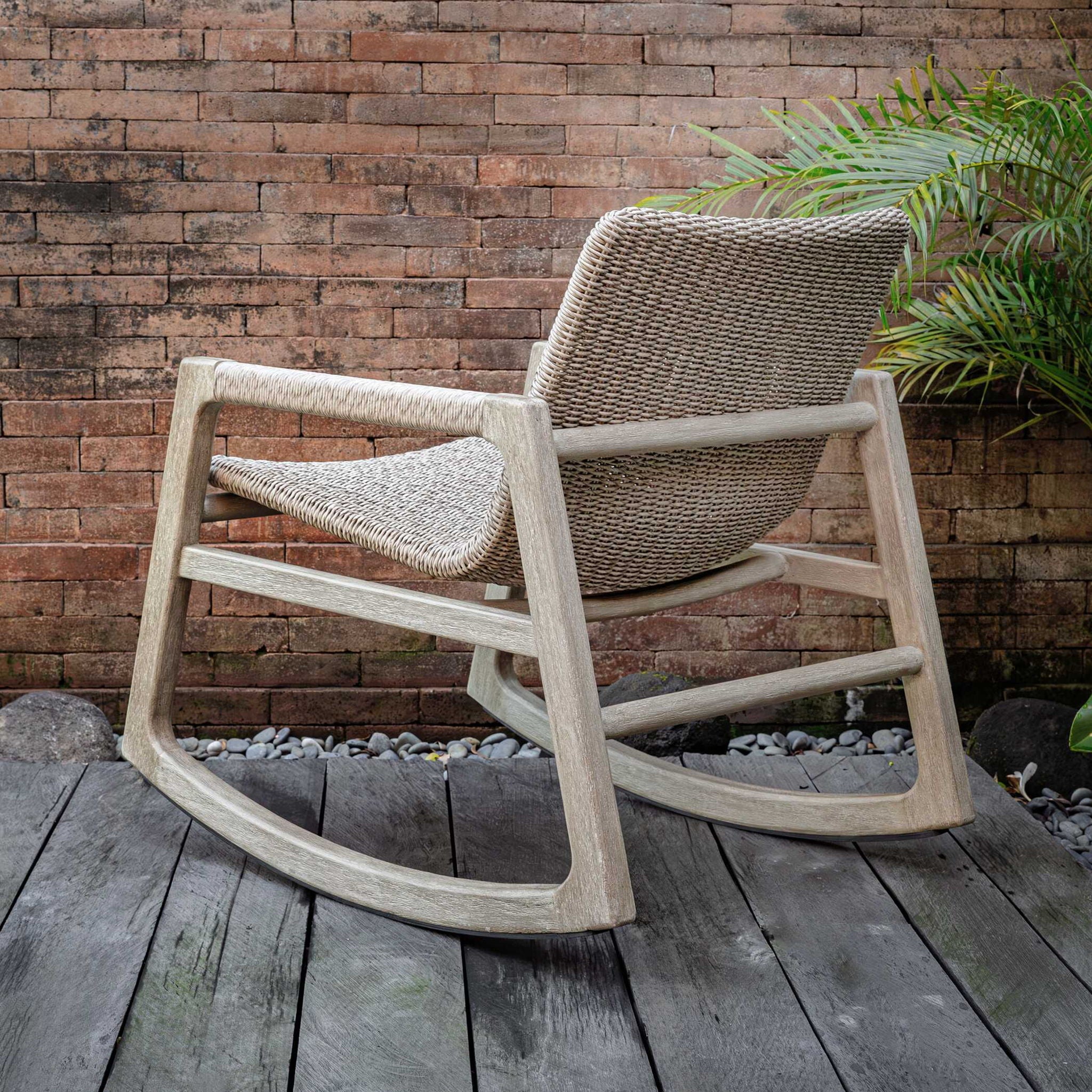 Sumba - Outdoor Wicker Rocking Chair - Gray