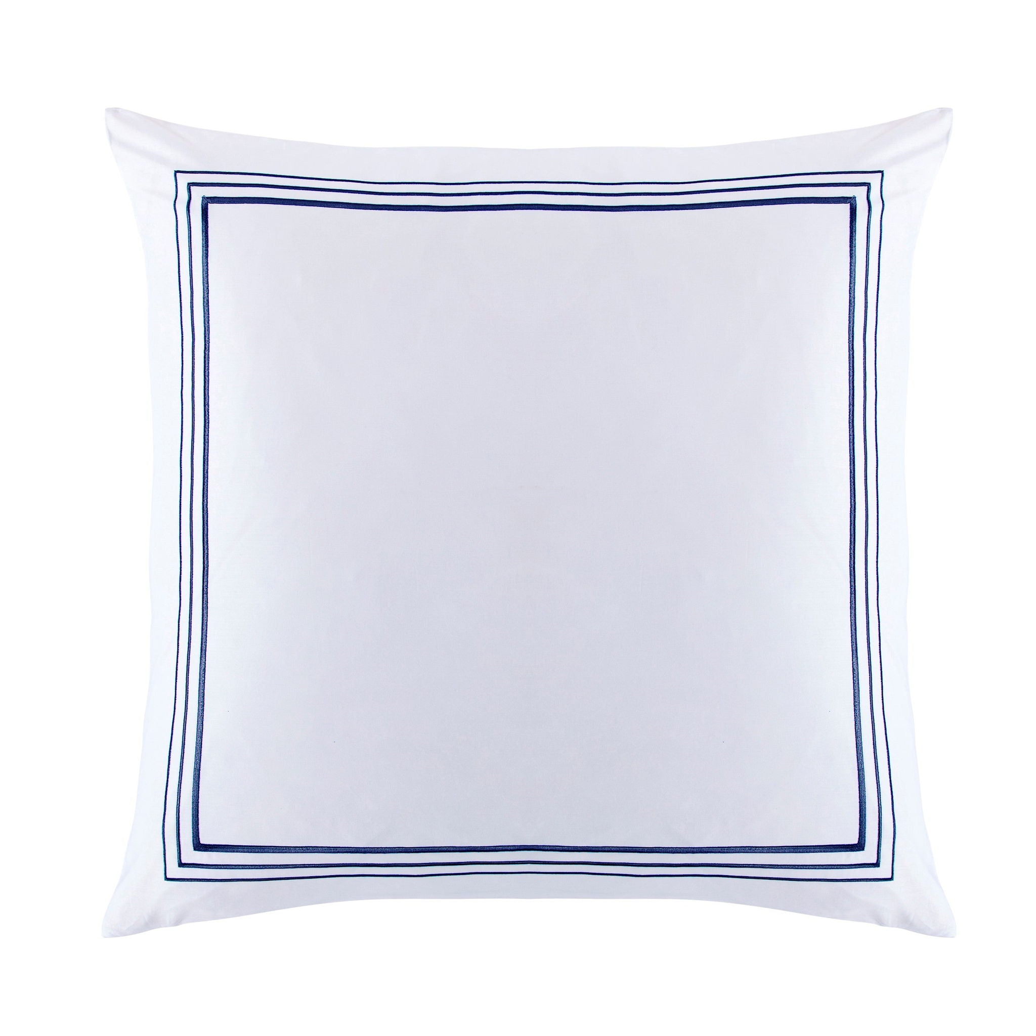 Border Embroidery - Euro Sham - Navy
