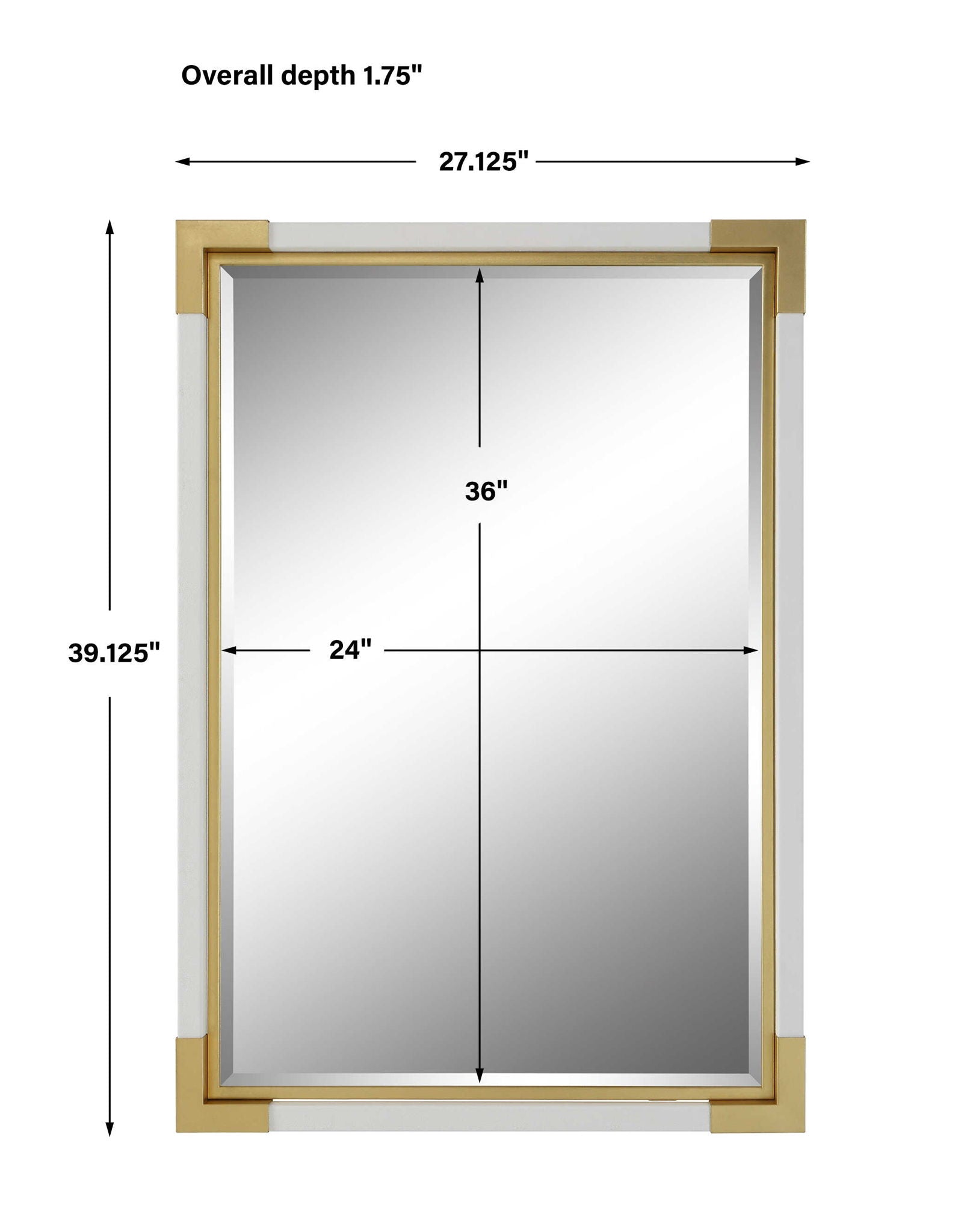 Malik - White & Gold Mirror