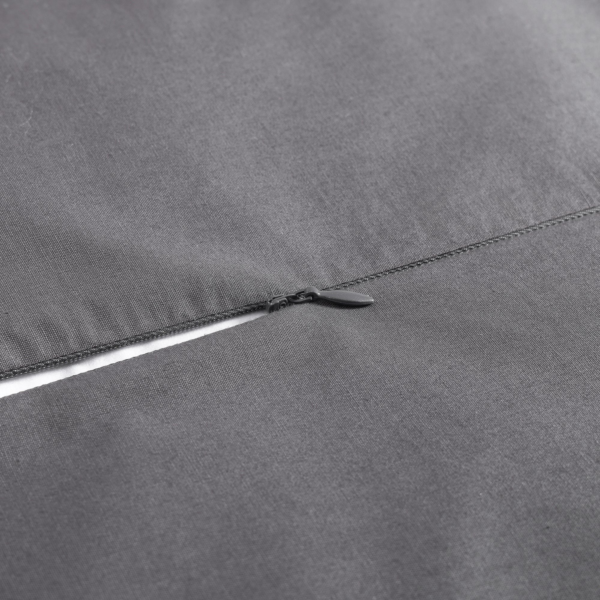 Stonewashed Cotton Waffle Weave - Queen Duvet Cover Set (Set of 3) - Slate
