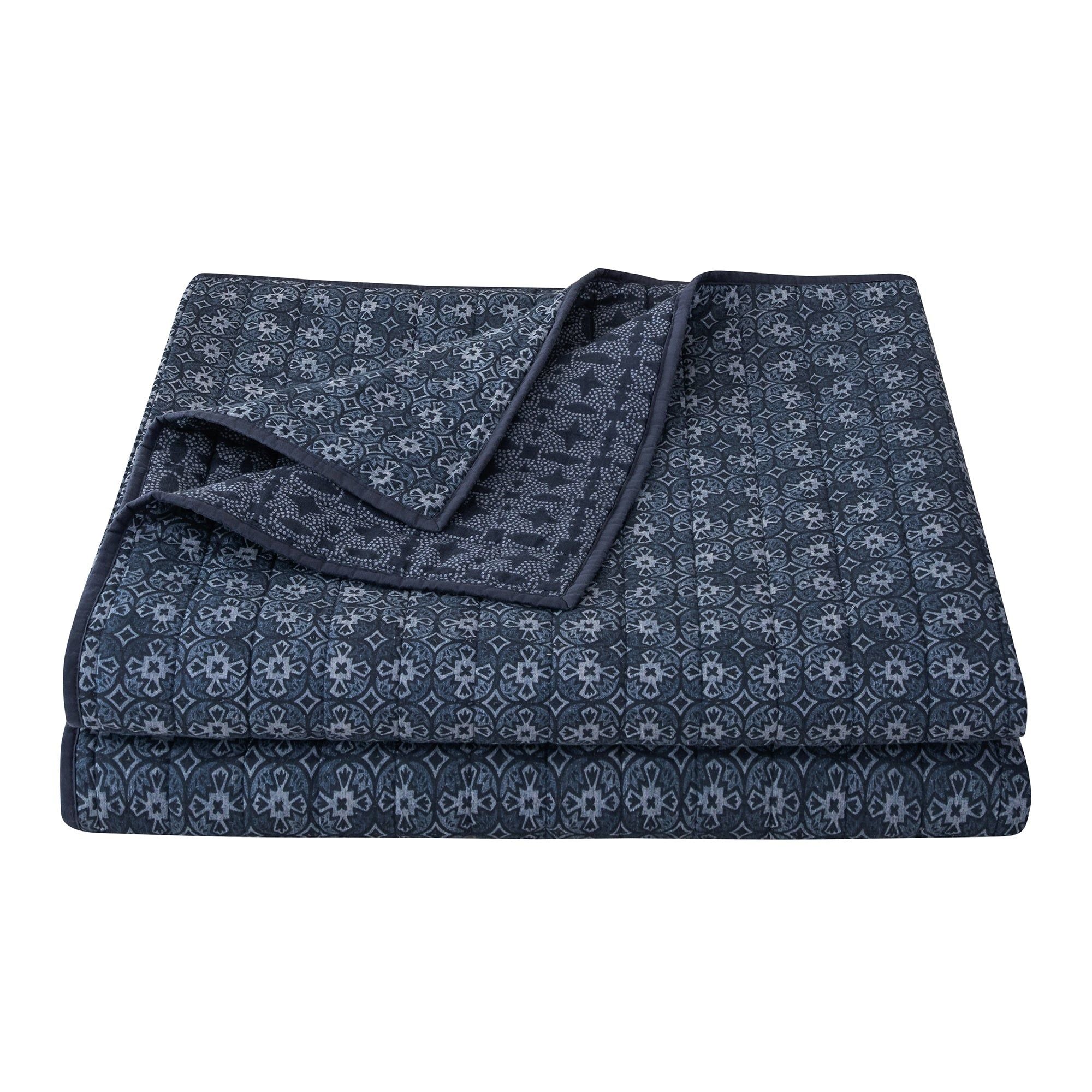 Indigo - Full/Queen Reversible Quilt Set (Set of 3) - Blue