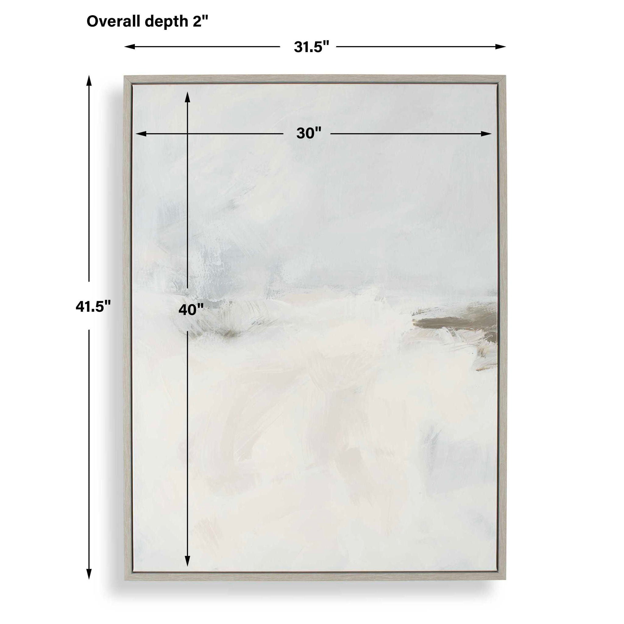 Simple Serenity - Framed Abstract Art - White / Light Blue