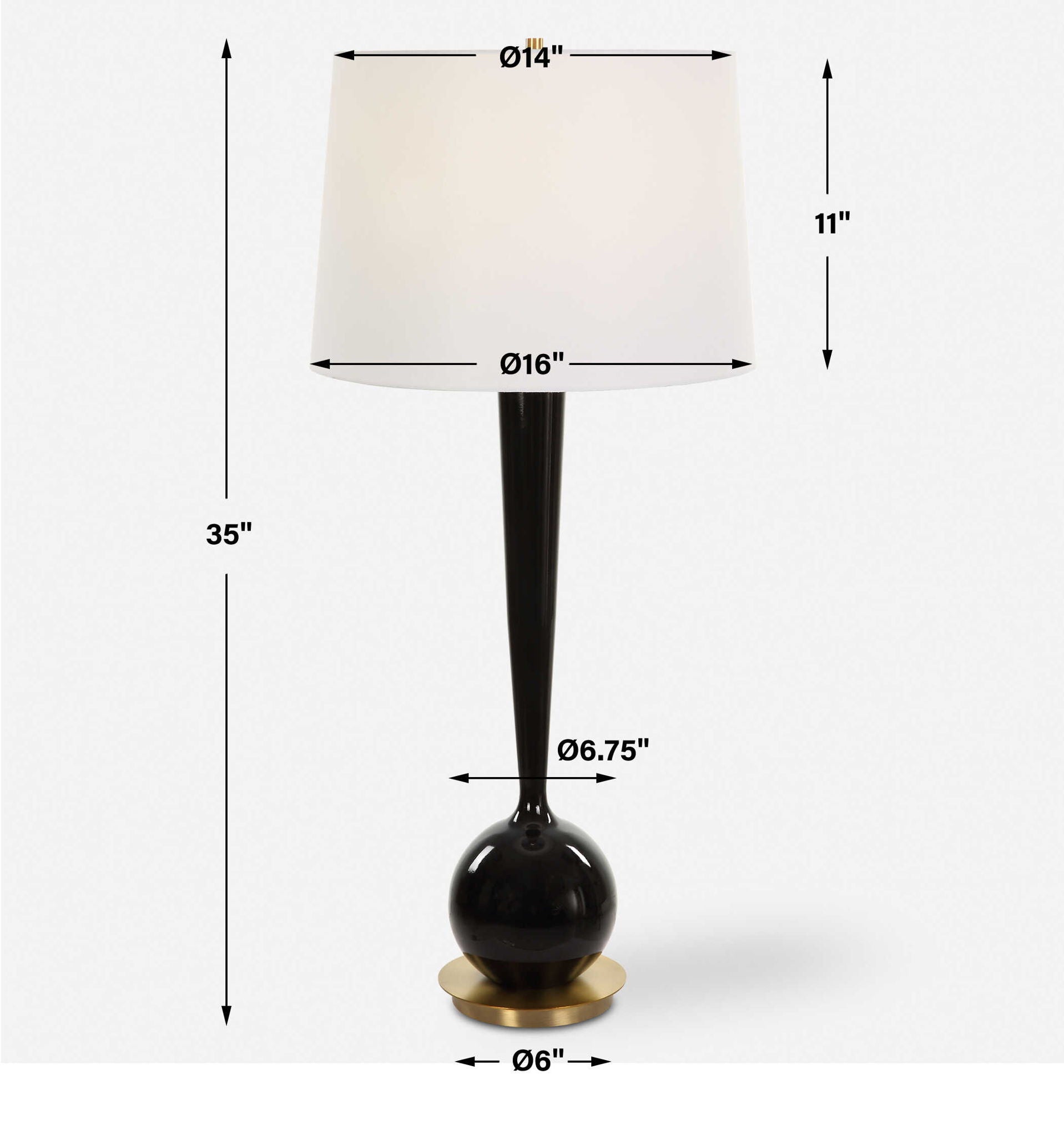 Brielle - Table Lamp - Polished Black