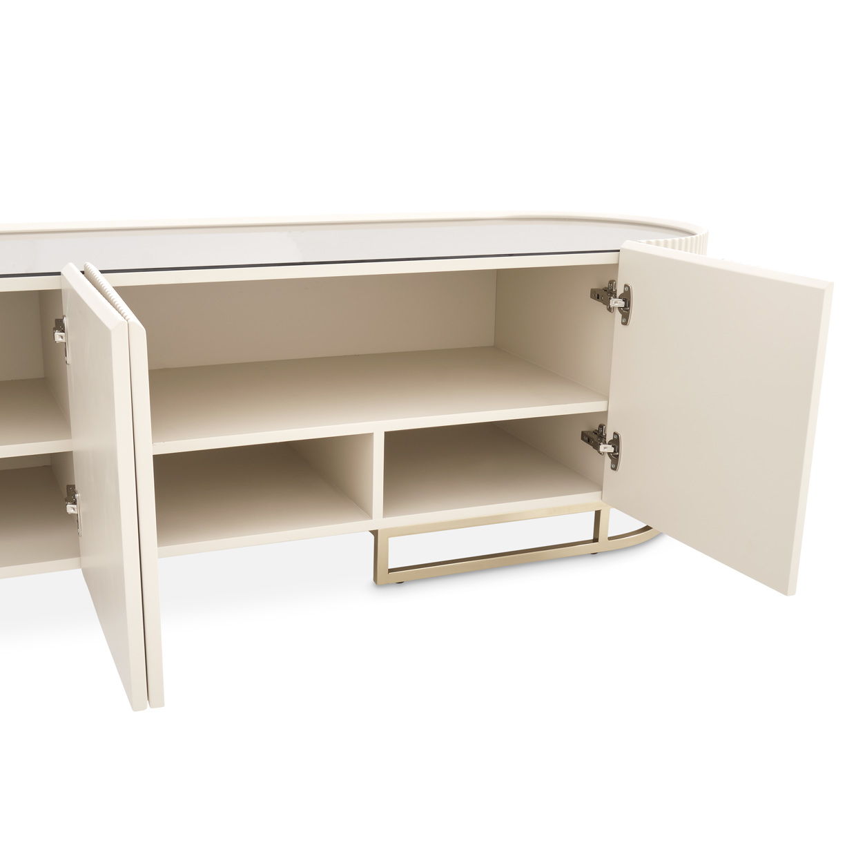 Lisbon - Media Cabinet - Silken Matte Cream