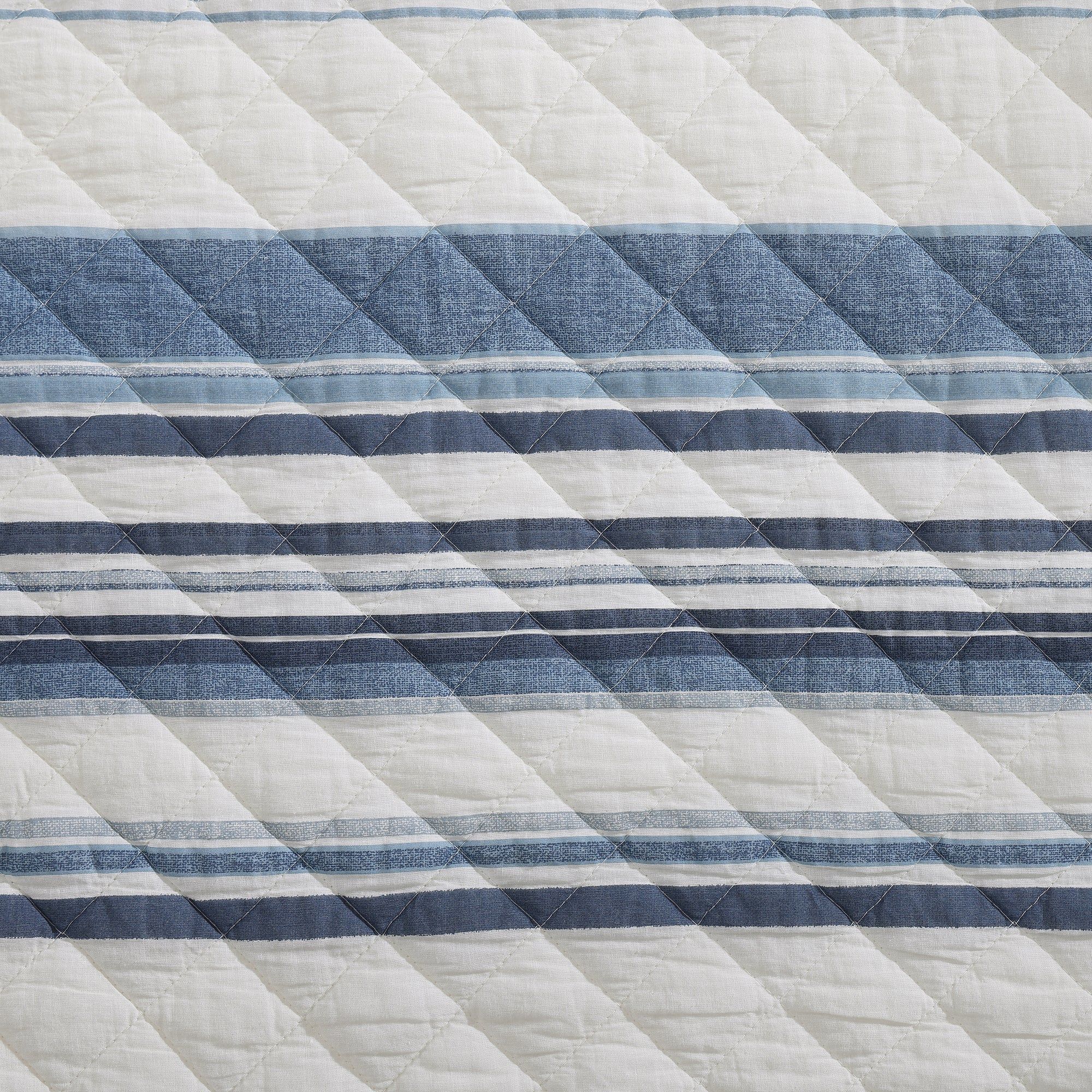 Mystic Stripe - Twin Cotton Gauze Quilt Set (Set of 2) - Navy