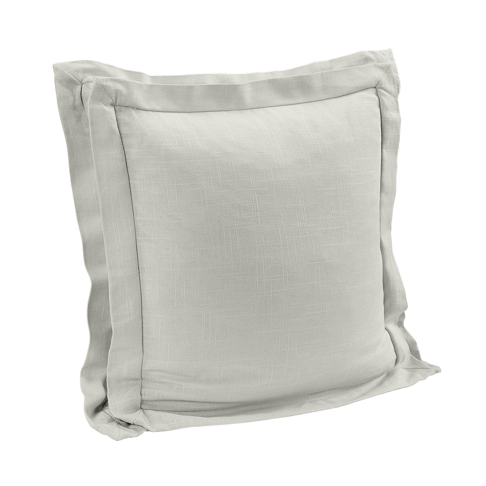 Luna - Double Flanged Washed Linen Pillow - Light Gray