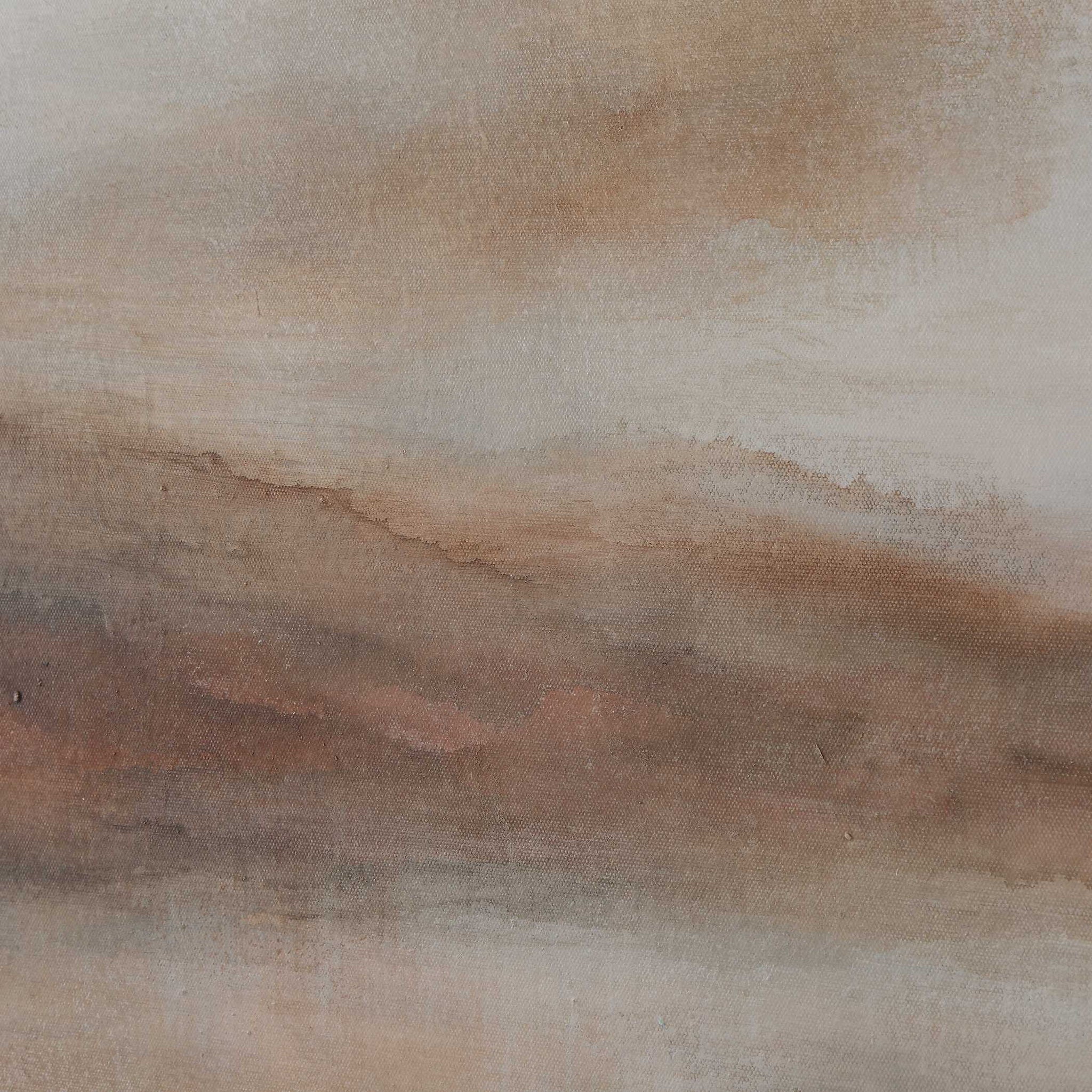 Haze In The Horizon - Landscape Painting - Brown / Orange / White
