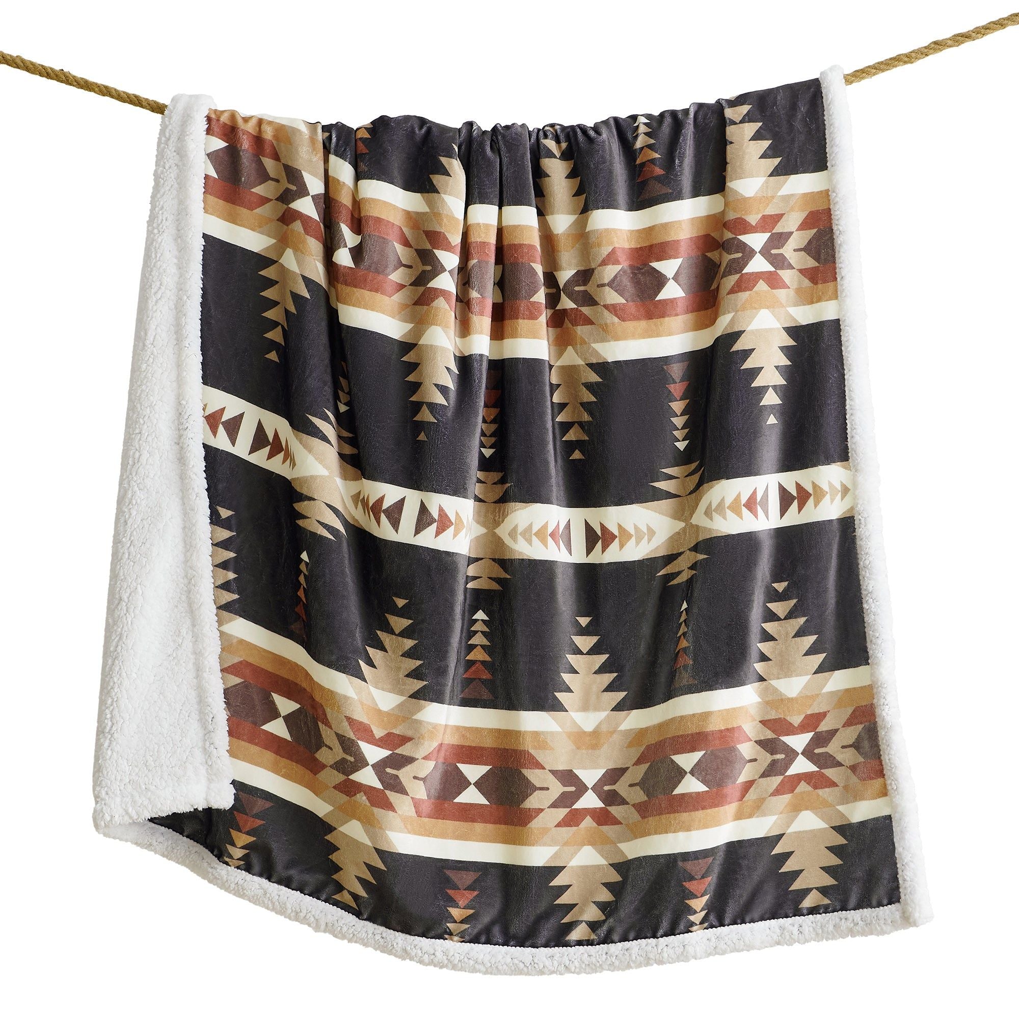 Campfire - Yosemite Campfire Sherpa Throw 6 Per Carton - Black