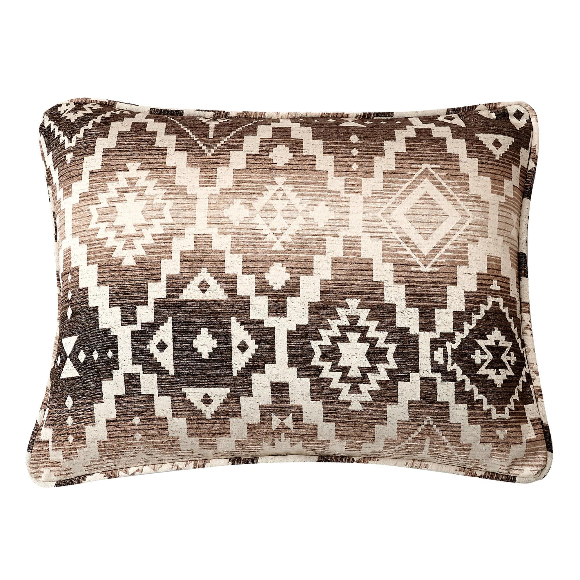 Chalet - 21" x 27" Aztec Pillow Sham Set (Set of 2) - White / Brown