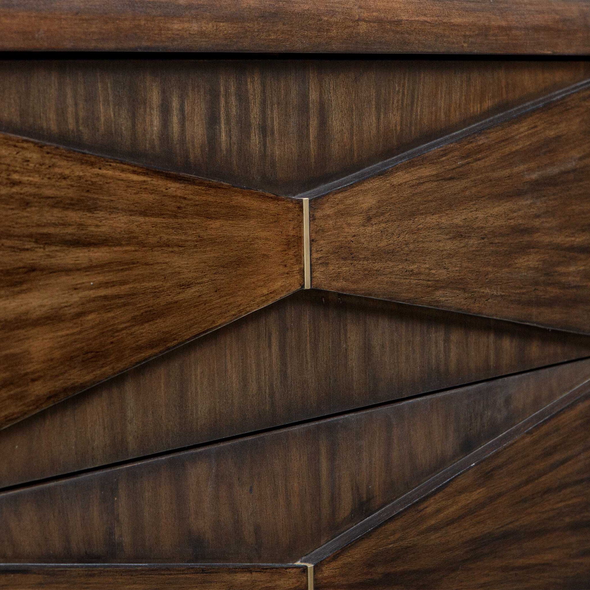 Bowtie - 3 Drawer Mid-Century Chest - Dark Brown