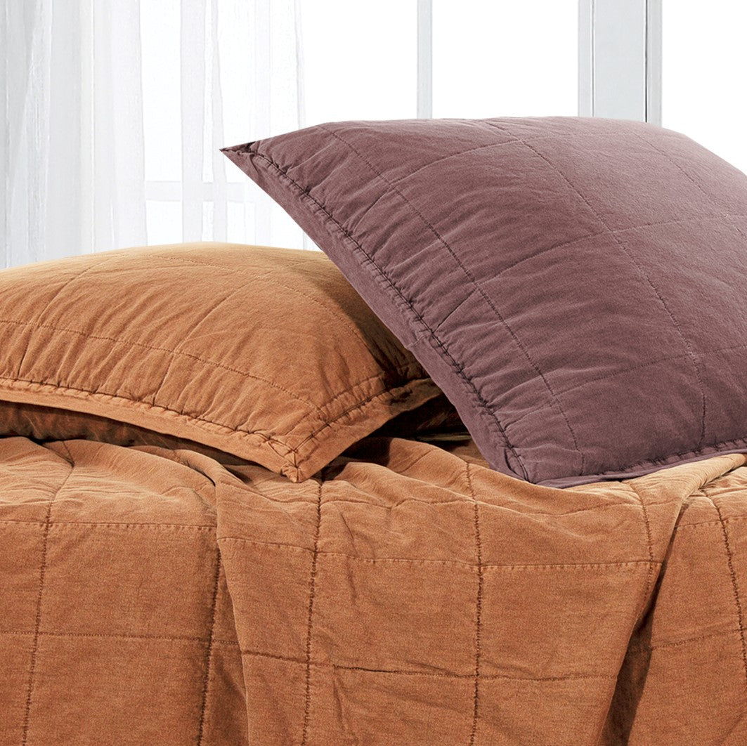 Cotton Canvas - Stonewashed Euro Sham - Charcoal