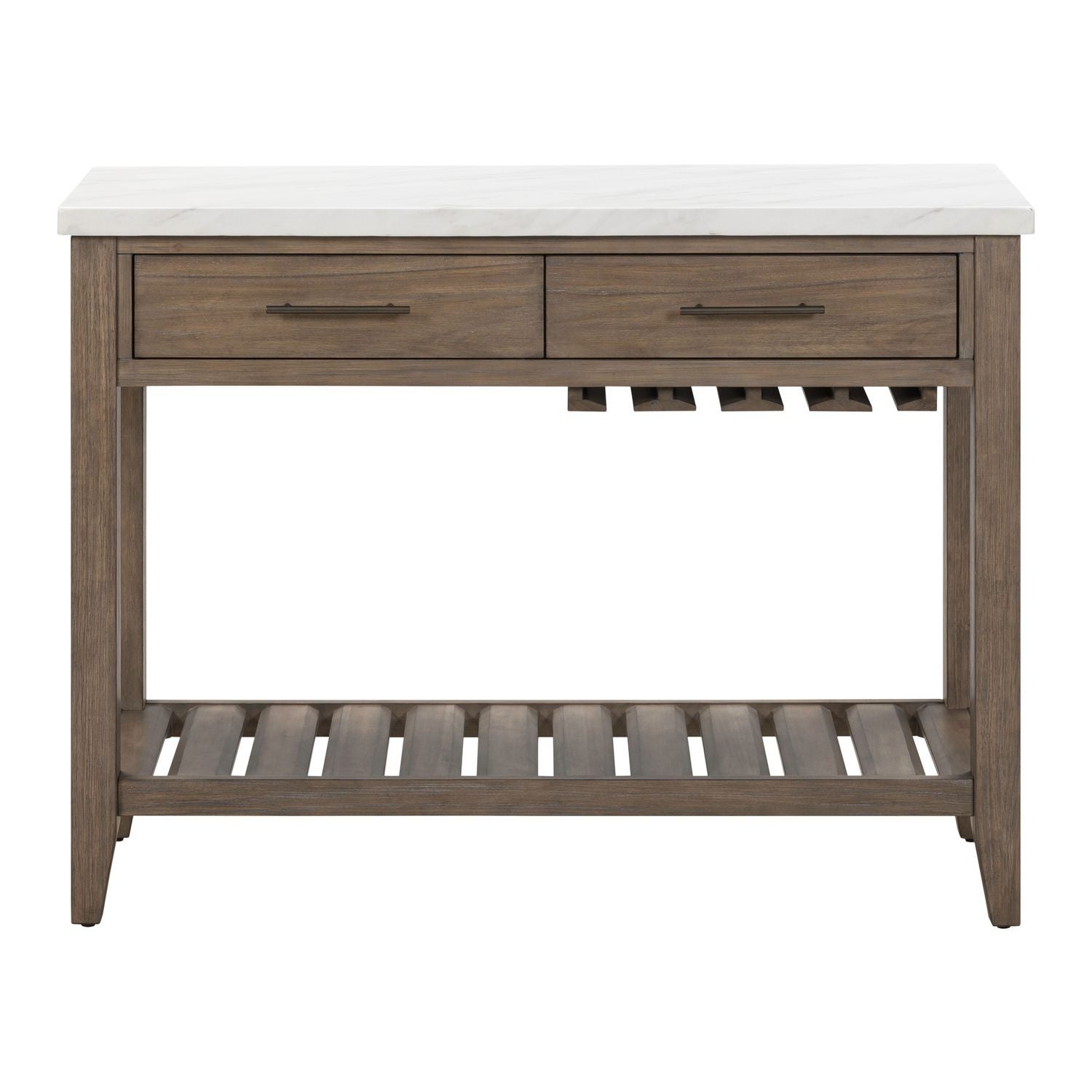 Edison - Server With Faux Marble Top - Brownstone